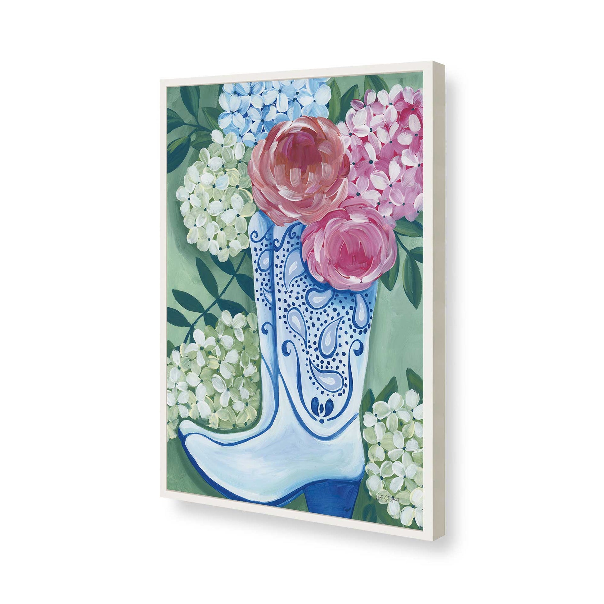 [Color:Opaque White], Picture of art in a Opaque White frame of the corner