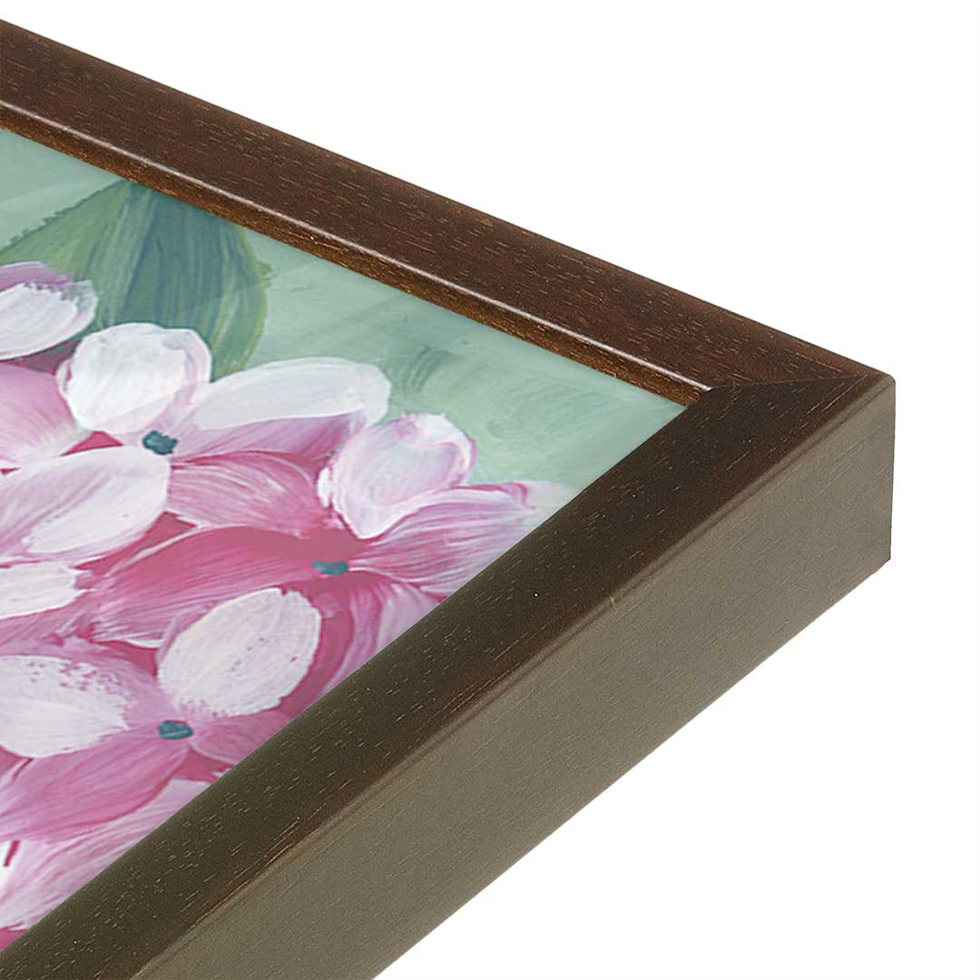 [Color:Brown], Picture of art in a Brown frame at an angle