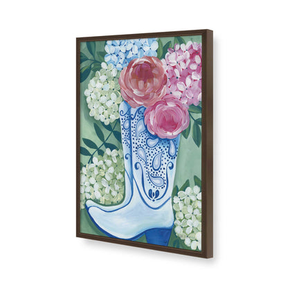 [Color:Brown], Picture of art in a Brown frame of the corner