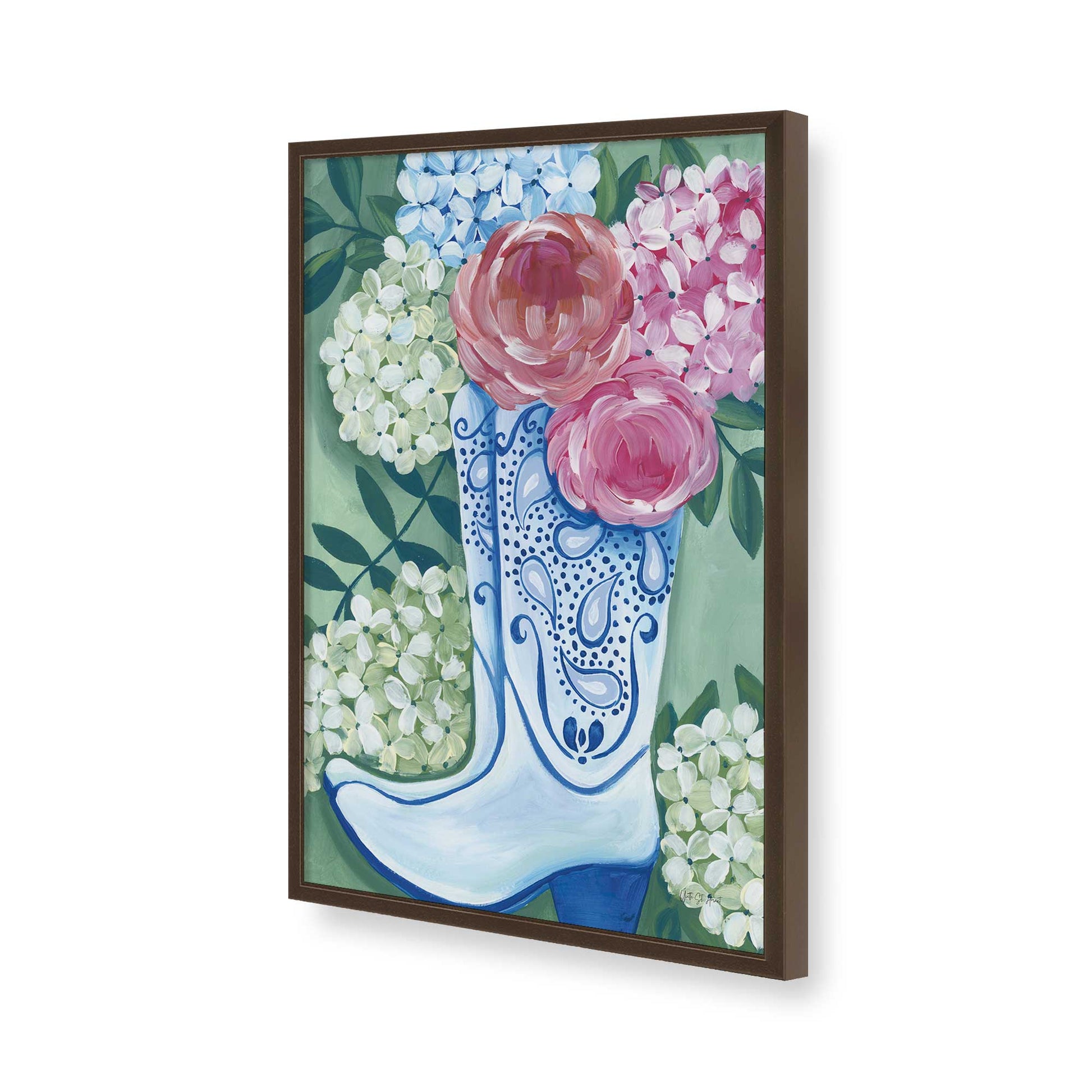 [Color:Belvinder Brown], Picture of art in a Belvinder Brown frame of the corner