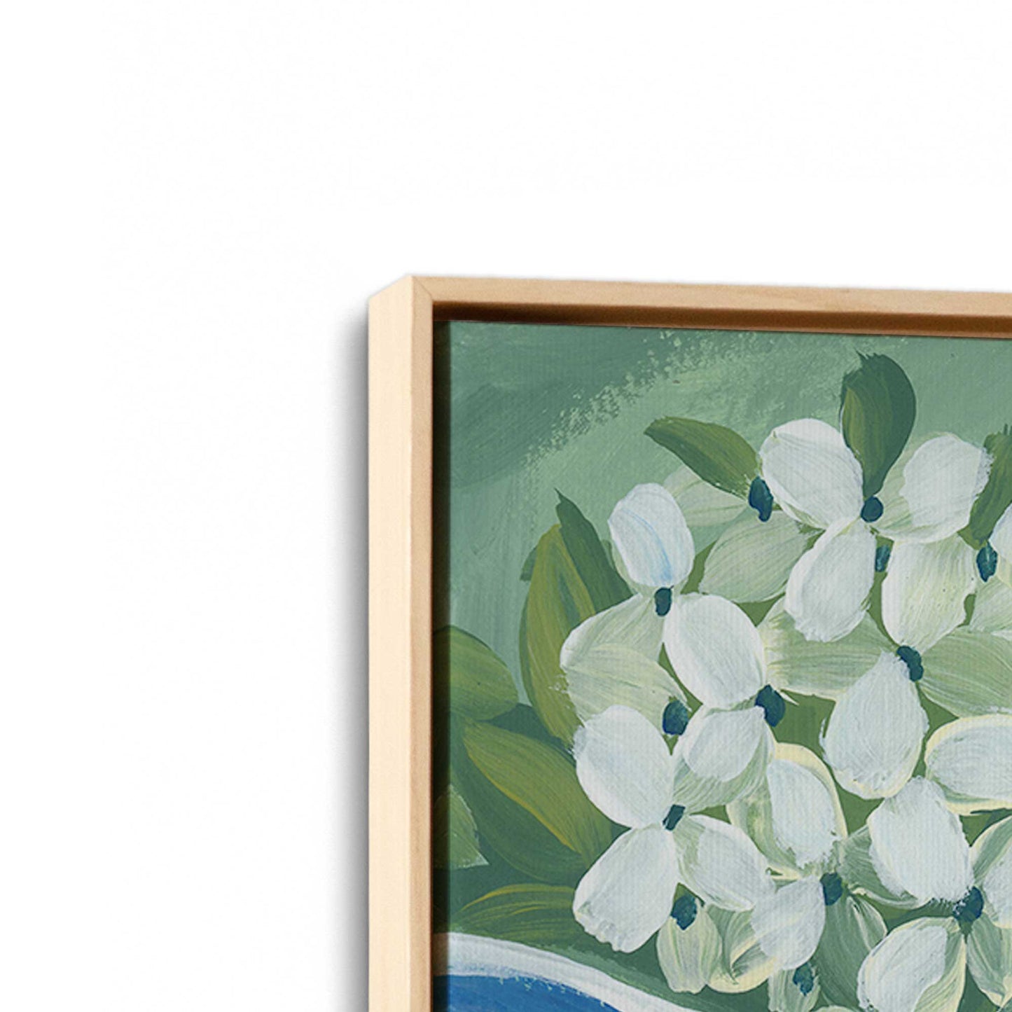 [Color:American Maple], Picture of art in a American Maple frame at an angle
