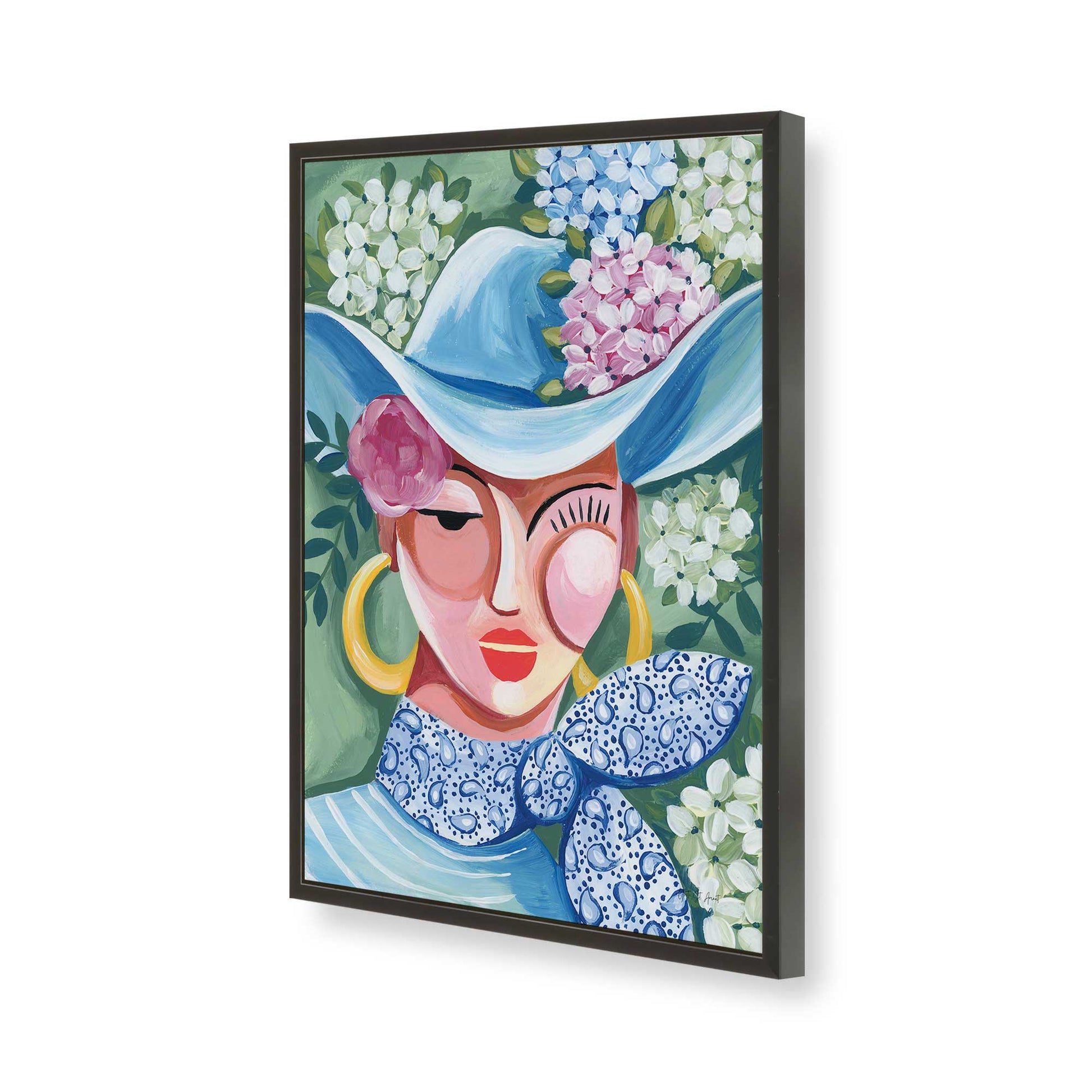 [Color:Satin Black], Picture of art in a Satin Black frame of the corner