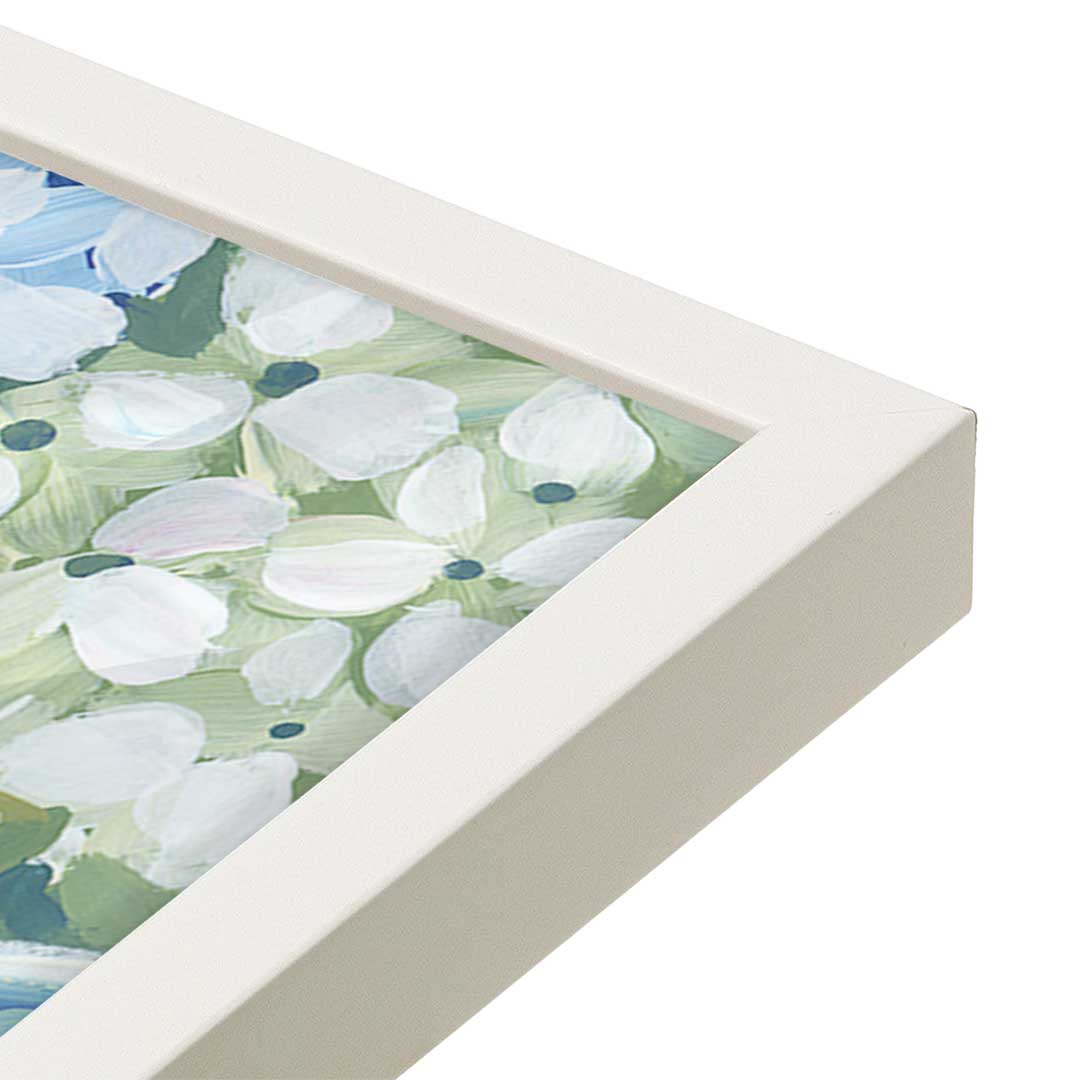 [Color:Opaque White], Picture of art in a Opaque White frame at an angle