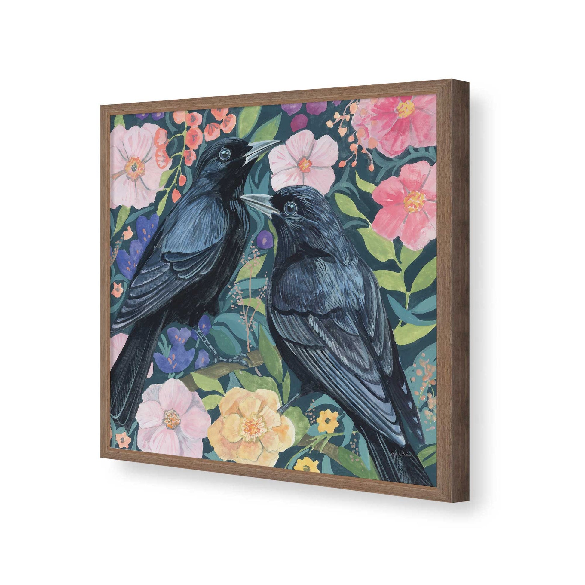 [Color:Walnut], Picture of art in a Walnut frame of the corner