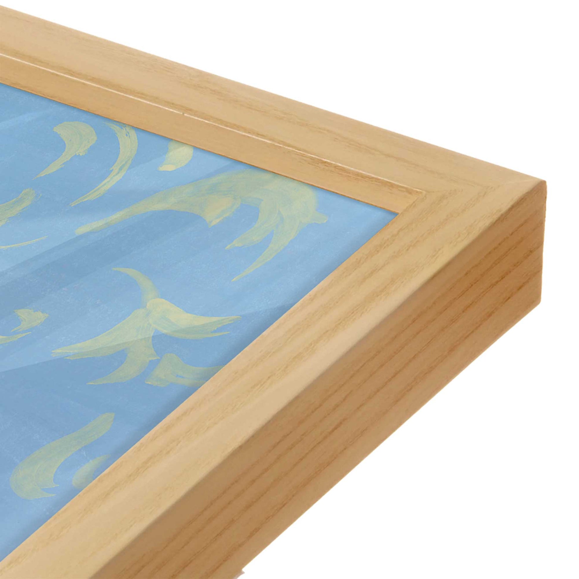 [Color:American Maple], Picture of art in a American Maple frame at an angle