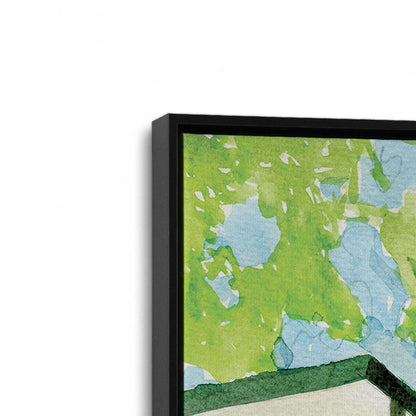 [Color:Satin Black], Picture of art in a Satin Black frame at an angle