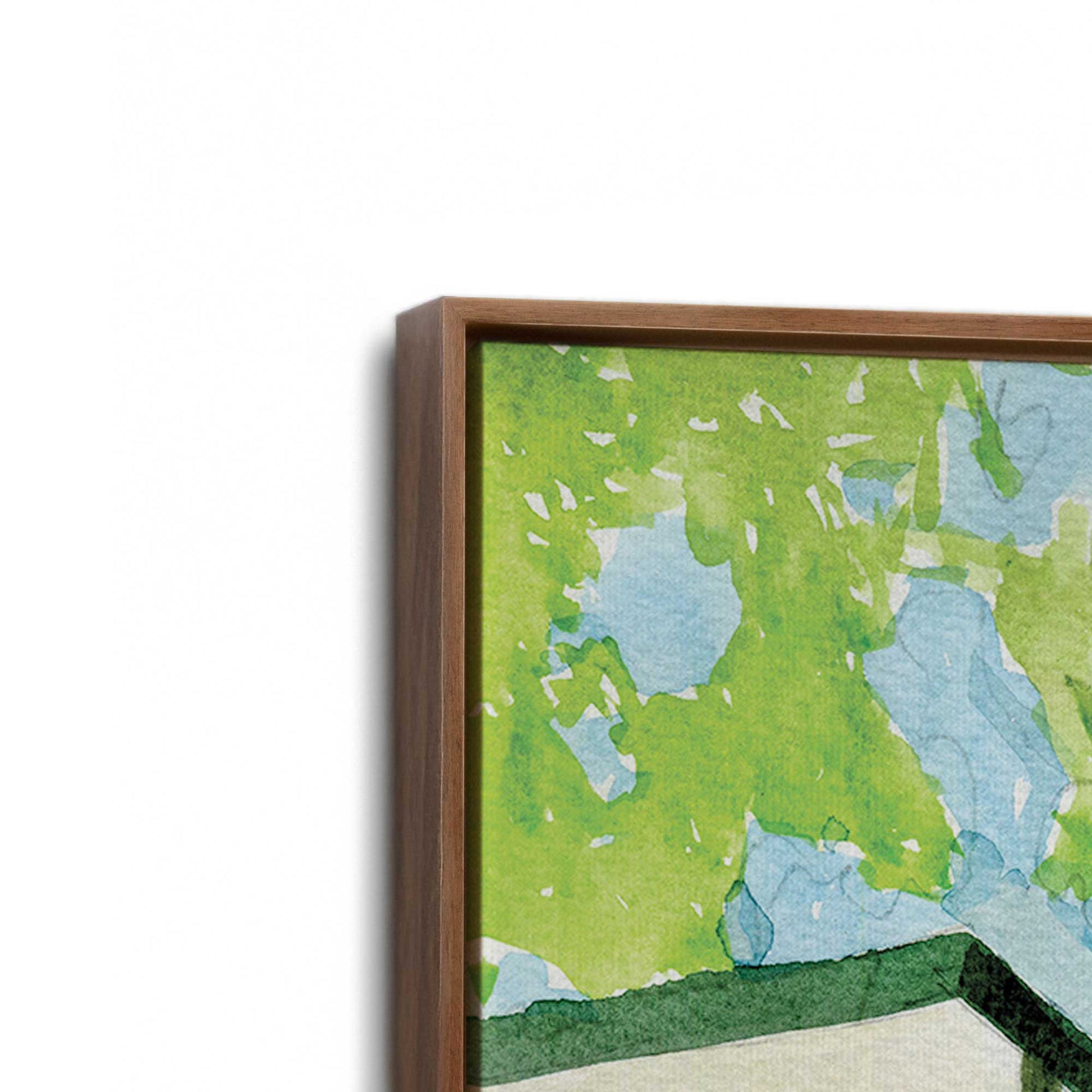 [Color:Walnut], Picture of art in a Walnut frame at an angle