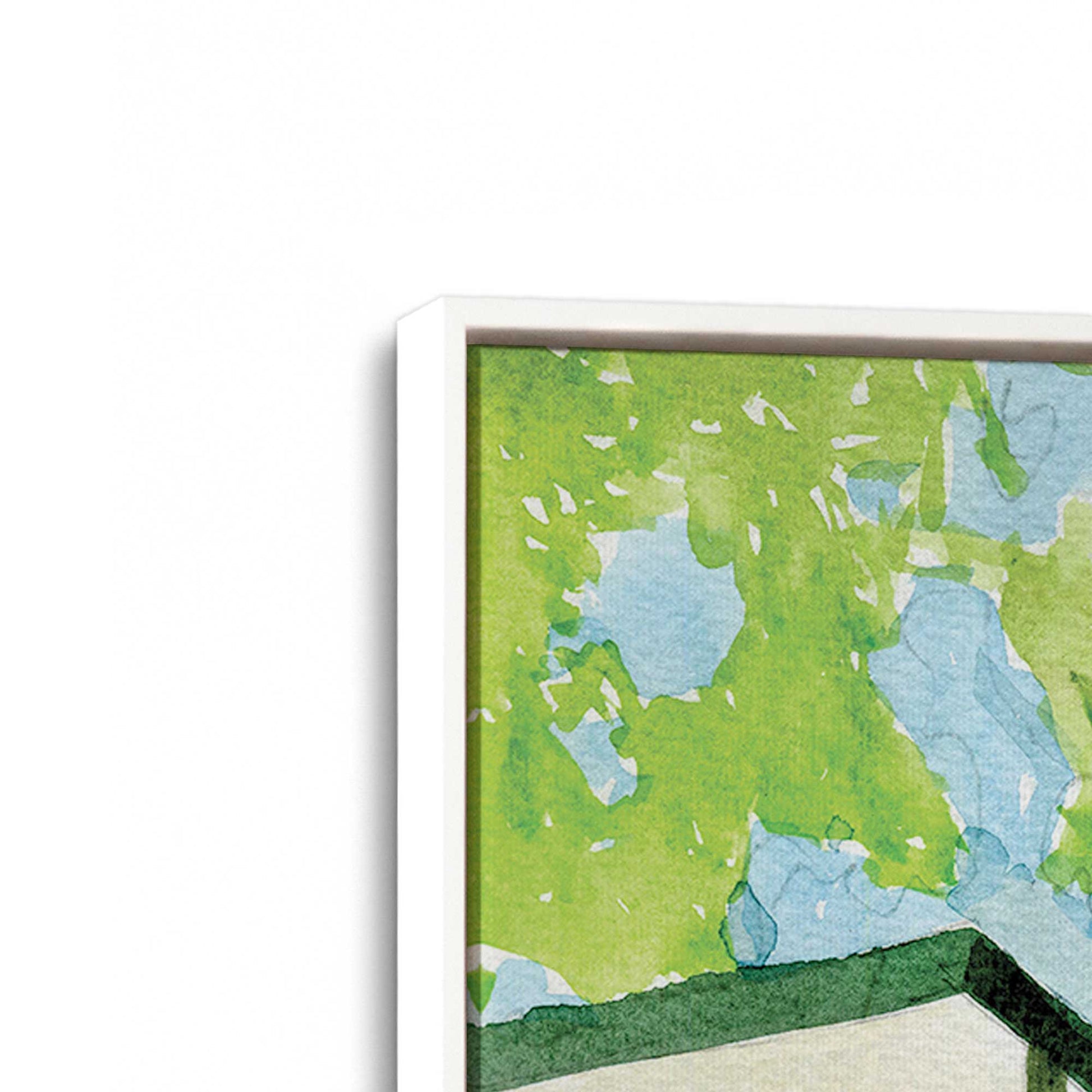 [Color:Opaque White], Picture of art in a White frame at an angle