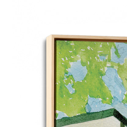 [Color:American Maple], Picture of art in a American Maple frame at an angle