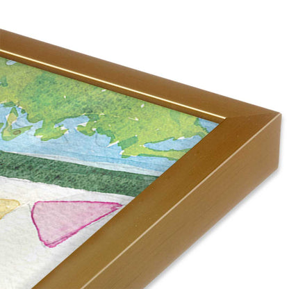 [Color:Polished Gold], Picture of art in a Polished Gold frame at an angle