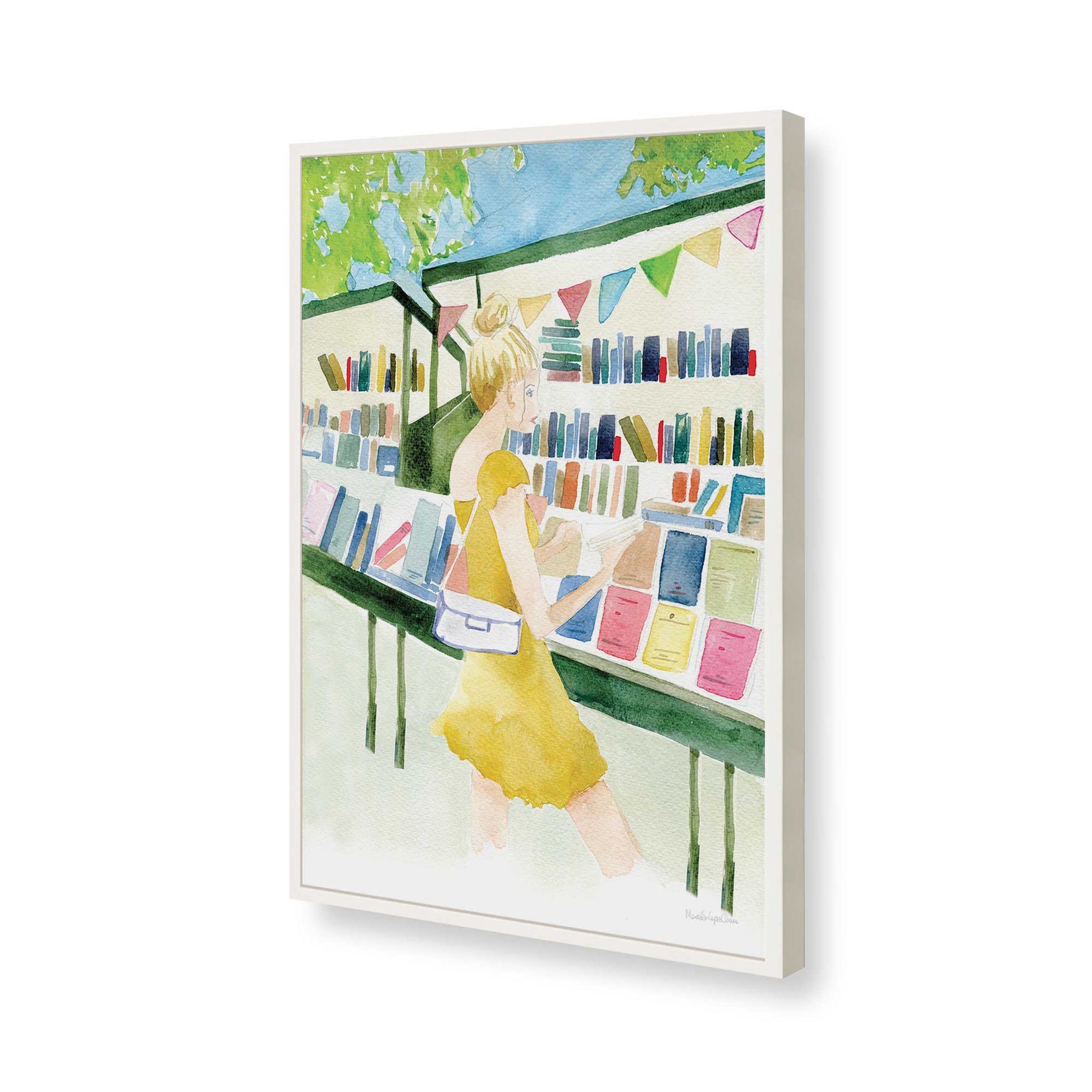[Color:Opaque White], Picture of art in a Opaque White frame of the corner