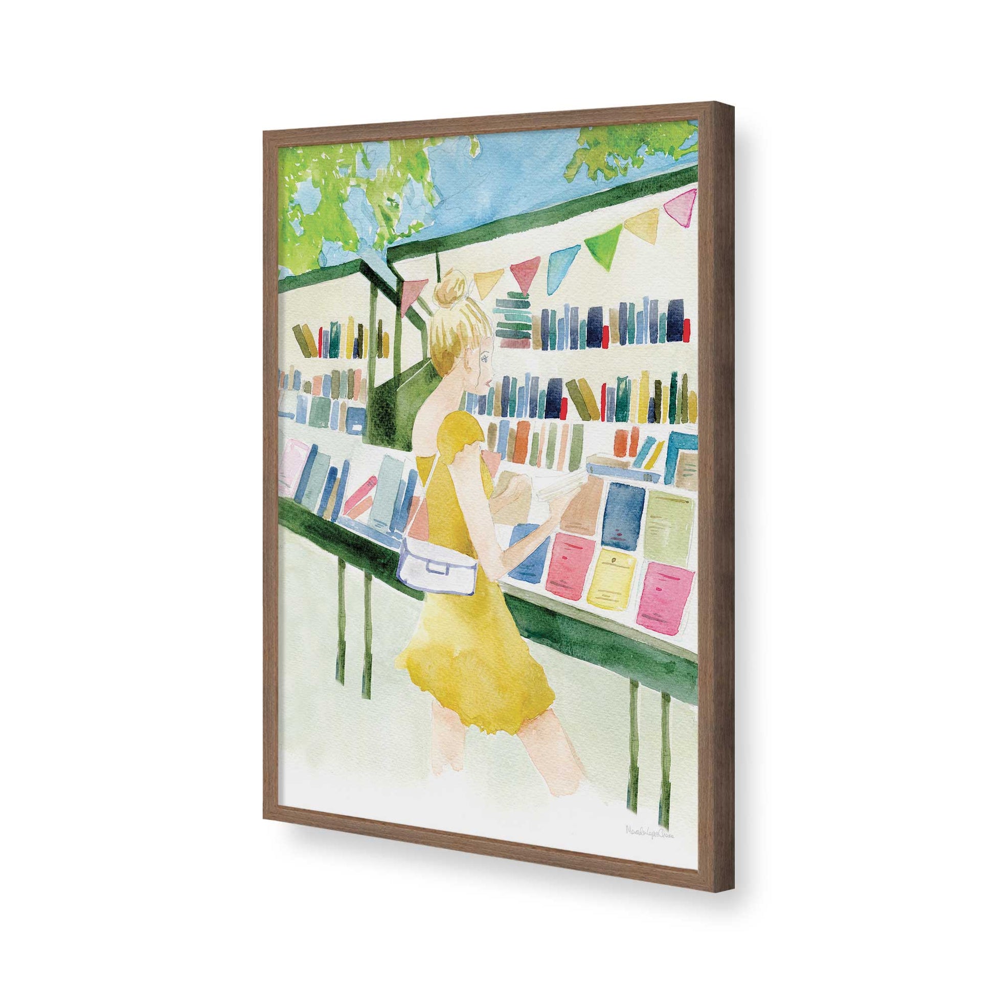 [Color:Walnut], Picture of art in a Walnut frame of the corner