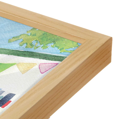 [Color:American Maple], Picture of art in a American Maple frame at an angle