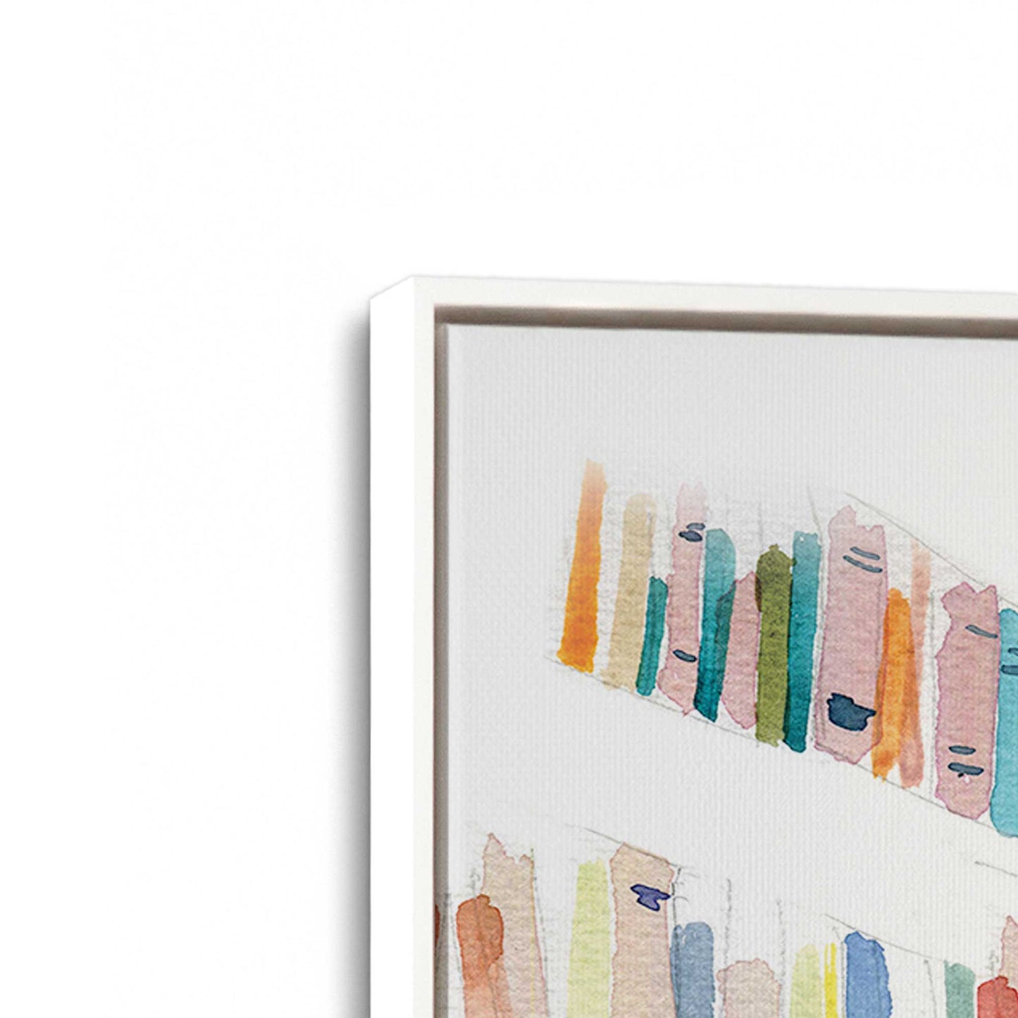 [Color:Opaque White], Picture of art in a White frame at an angle