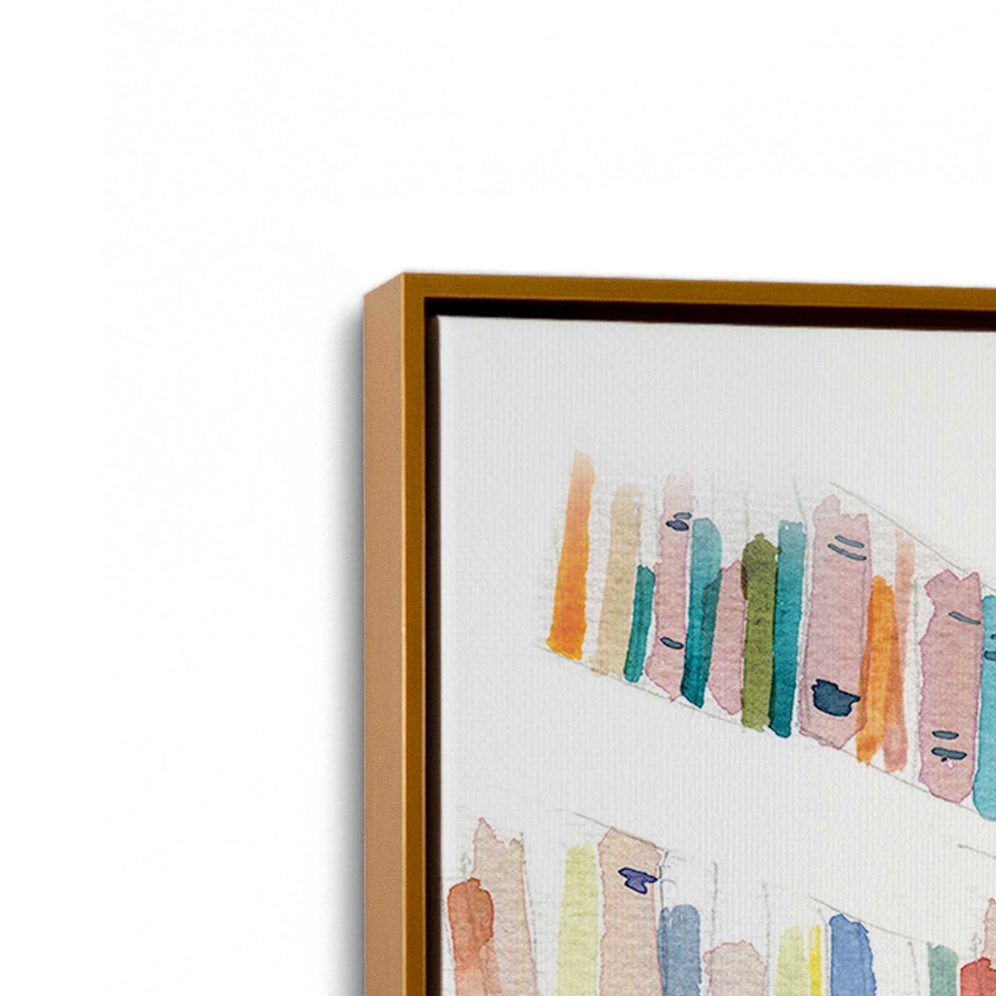 [Color:Polished Gold], Picture of art in a Polished Gold frame at an angle