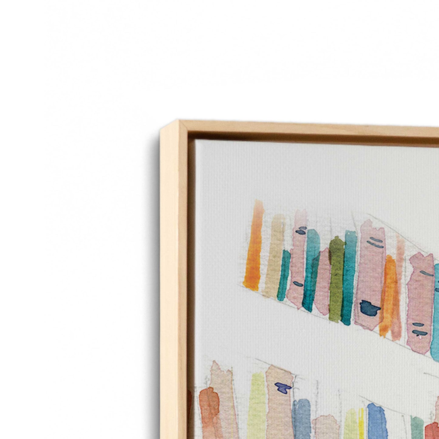 [Color:American Maple], Picture of art in a American Maple frame at an angle