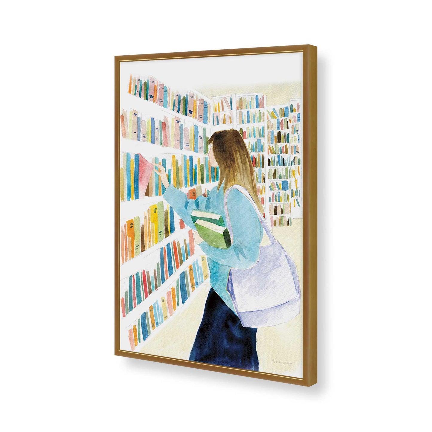 [Color:Polished Gold], Picture of art in a Polished Gold frame of the corner