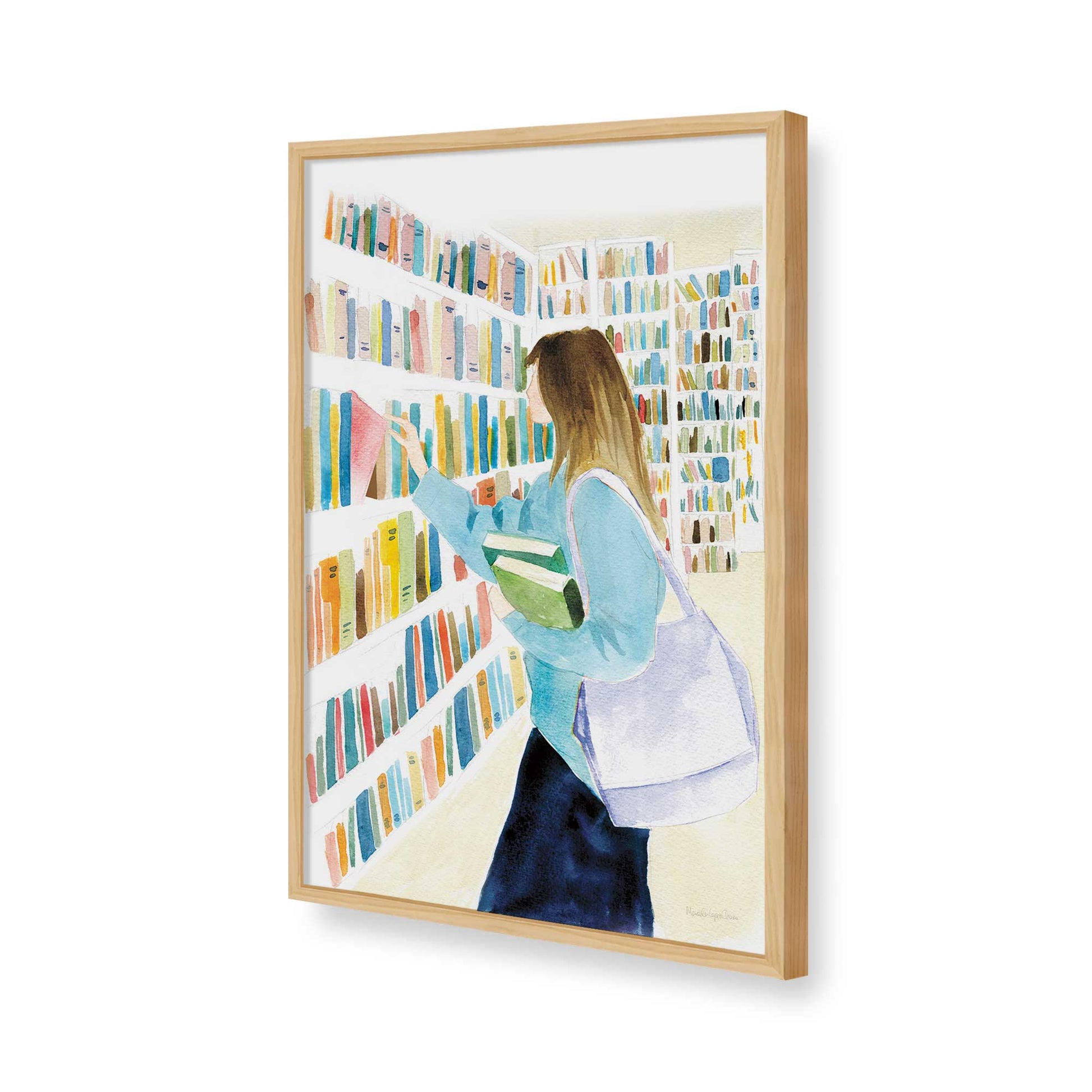 [Color:American Maple], Picture of art in a American Maple frame of the corner