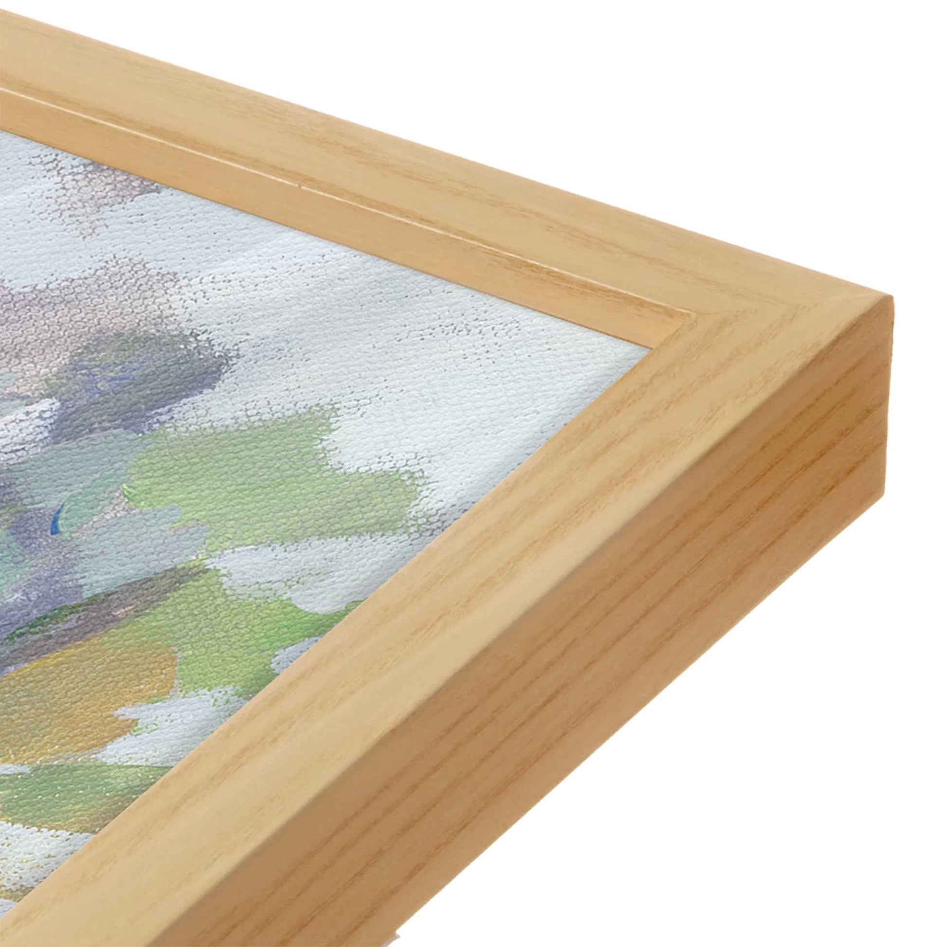 [Color:American Maple], Picture of art in a American Maple frame at an angle