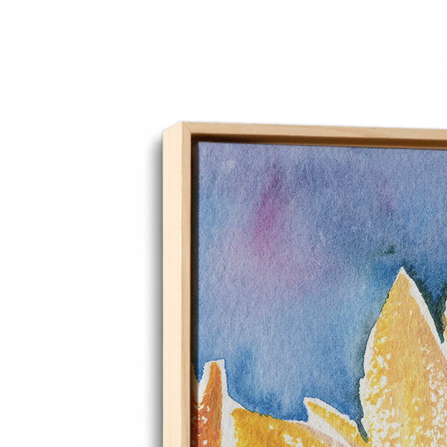 [Color:American Maple], Picture of art in a American Maple frame at an angle