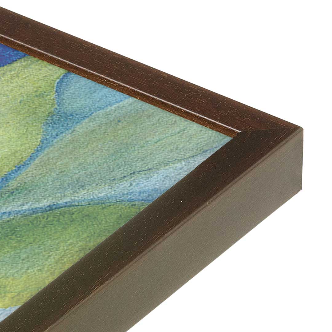 [Color:Brown], Picture of art in a Brown frame at an angle