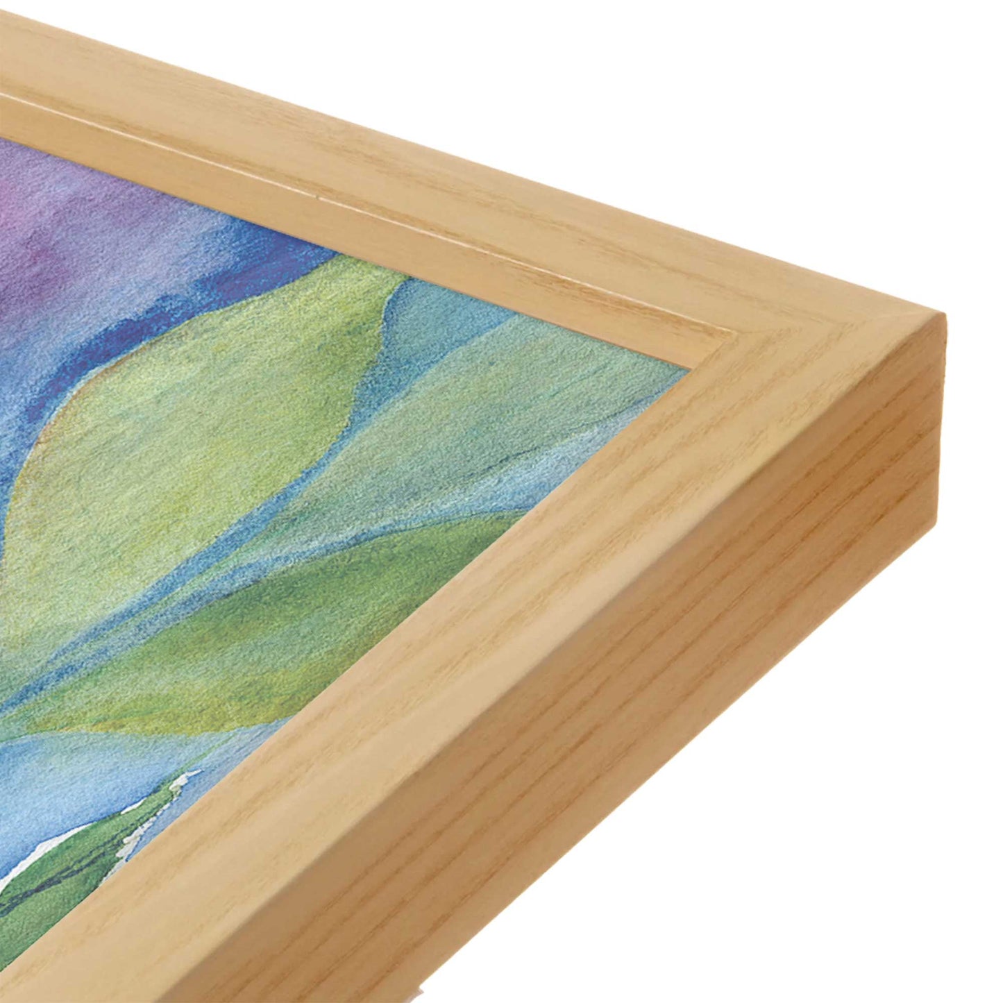 [Color:American Maple], Picture of art in a American Maple frame at an angle