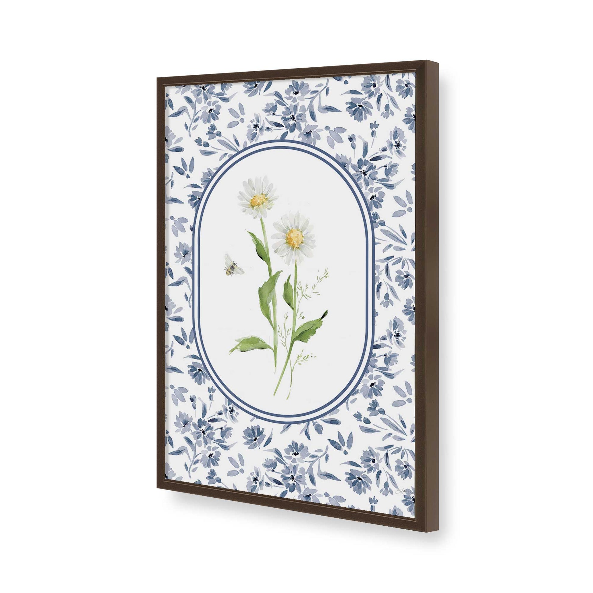 [Color:Brown], Picture of art in a Brown frame of the corner