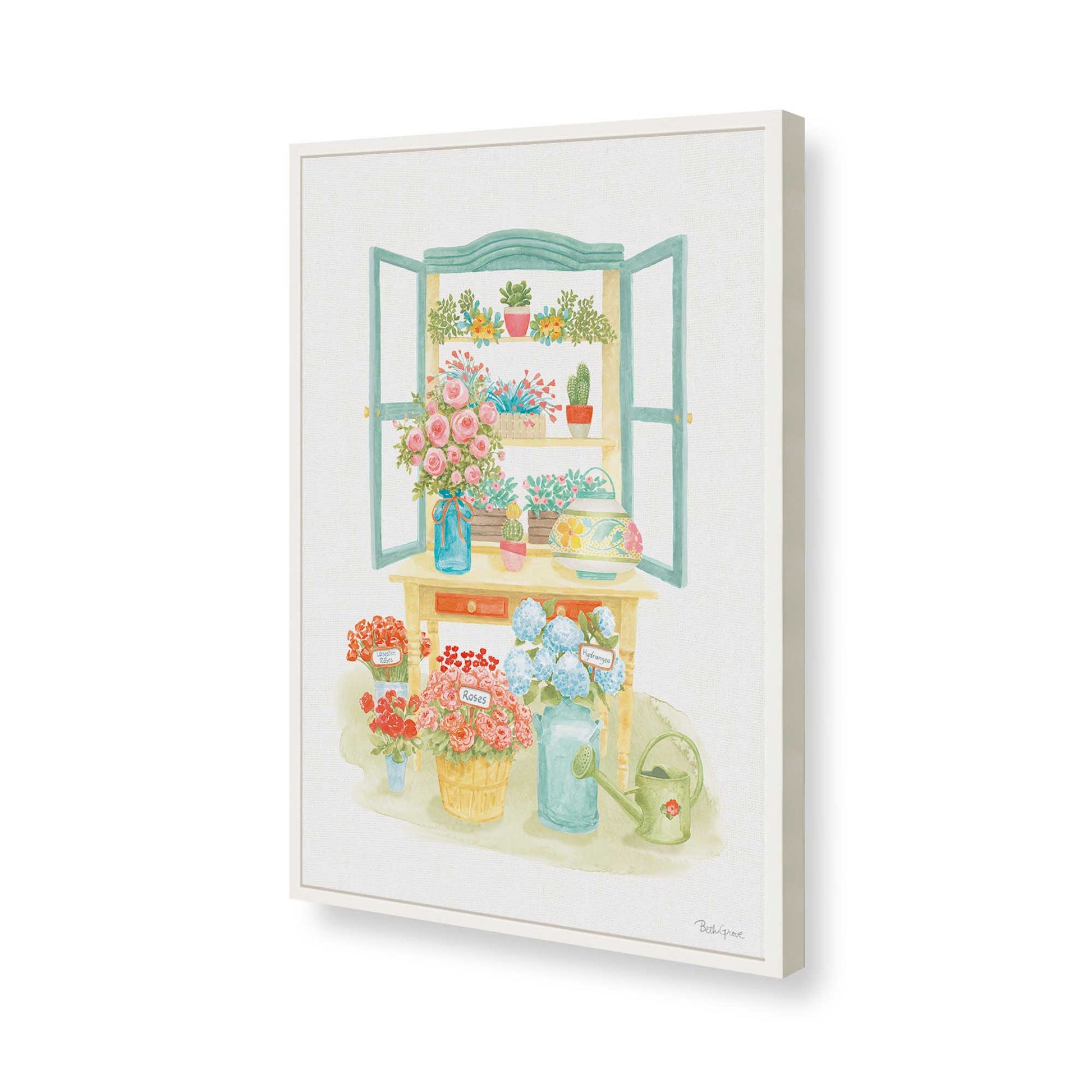 [Color:Opaque White], Picture of art in a Opaque White frame of the corner