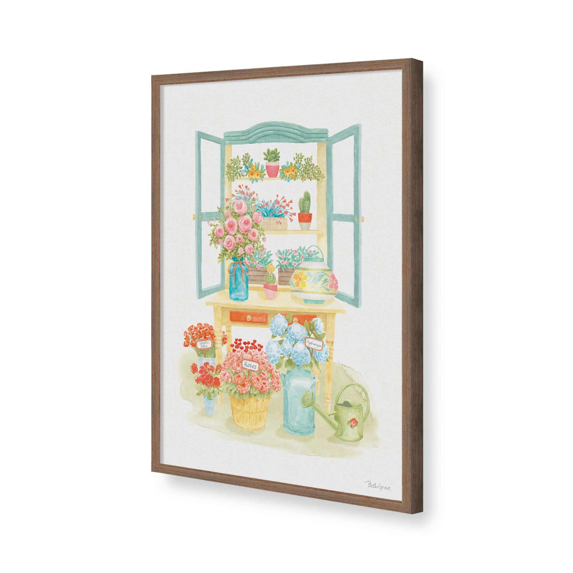 [Color:Walnut], Picture of art in a Walnut frame of the corner