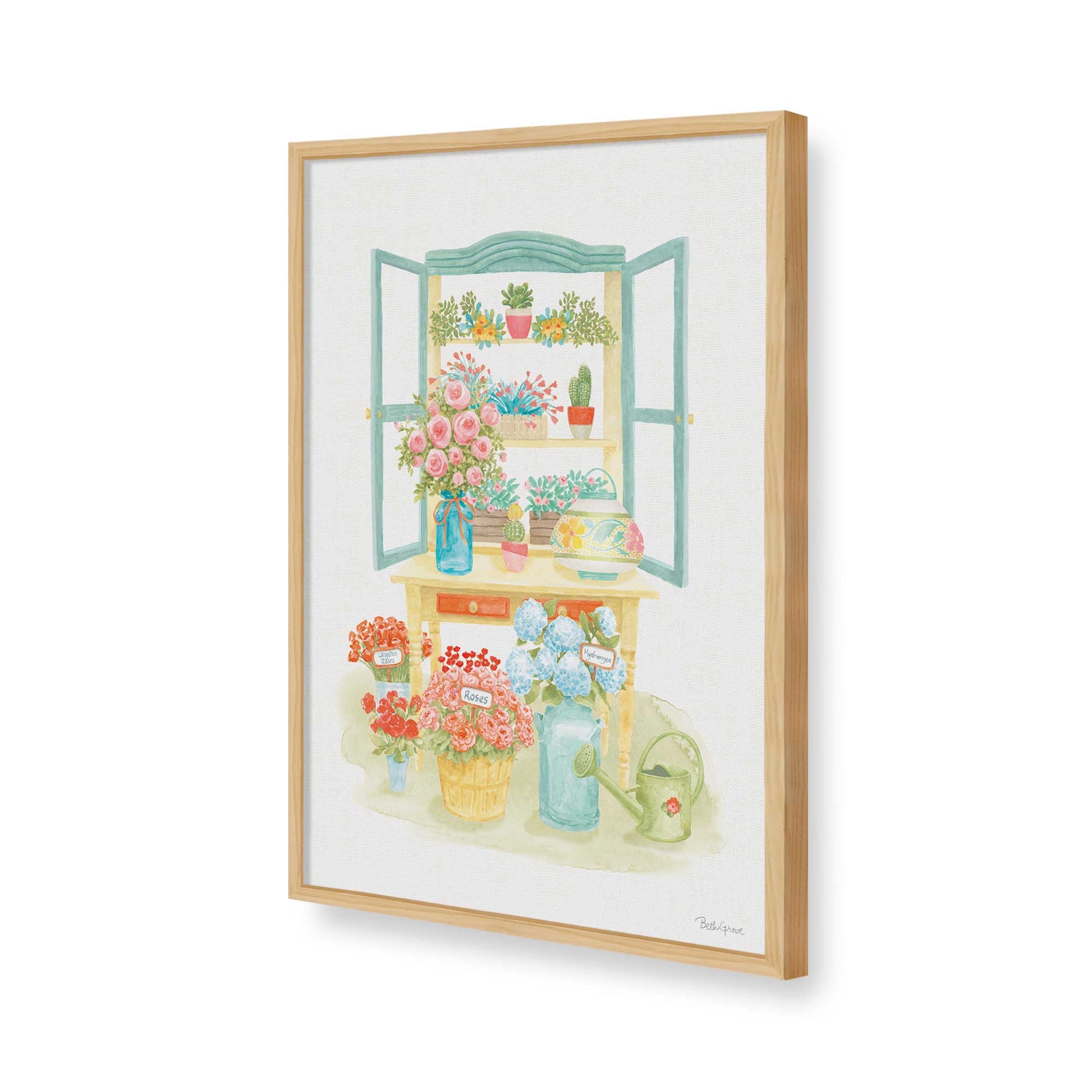 [Color:American Maple], Picture of art in a American Maple frame of the corner