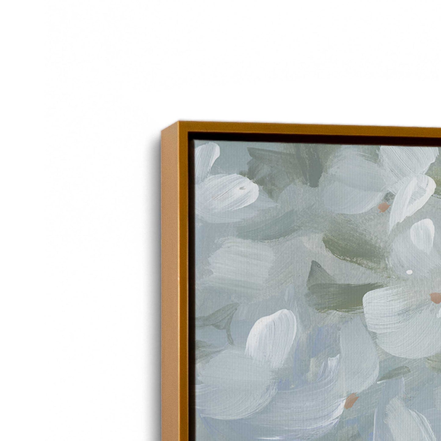 [Color:Polished Gold], Picture of art in a Polished Gold frame at an angle