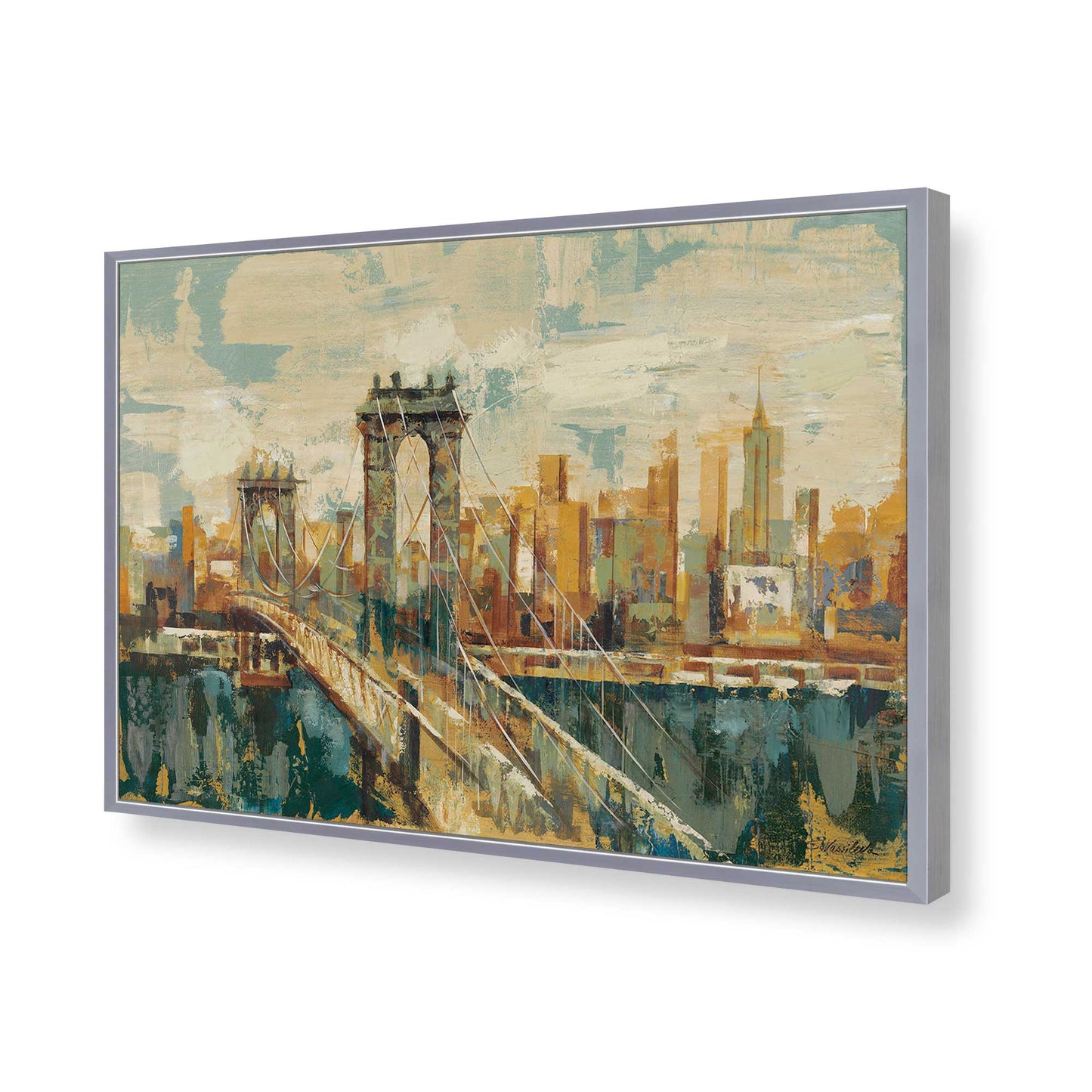 [Color:Polished Chrome], Picture of art in a Polished Chrome frame of the corner