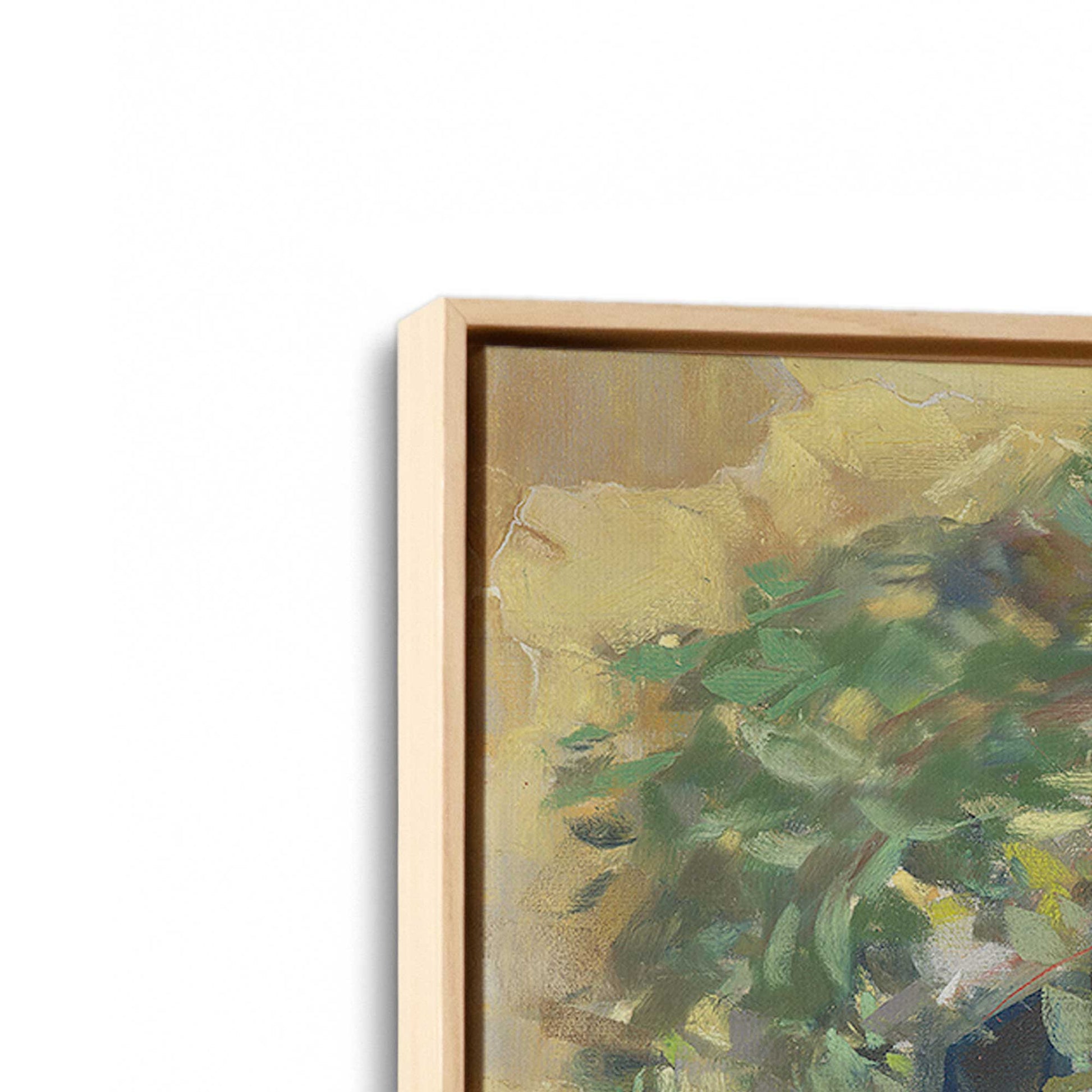 [Color:American Maple], Picture of art in a American Maple frame at an angle