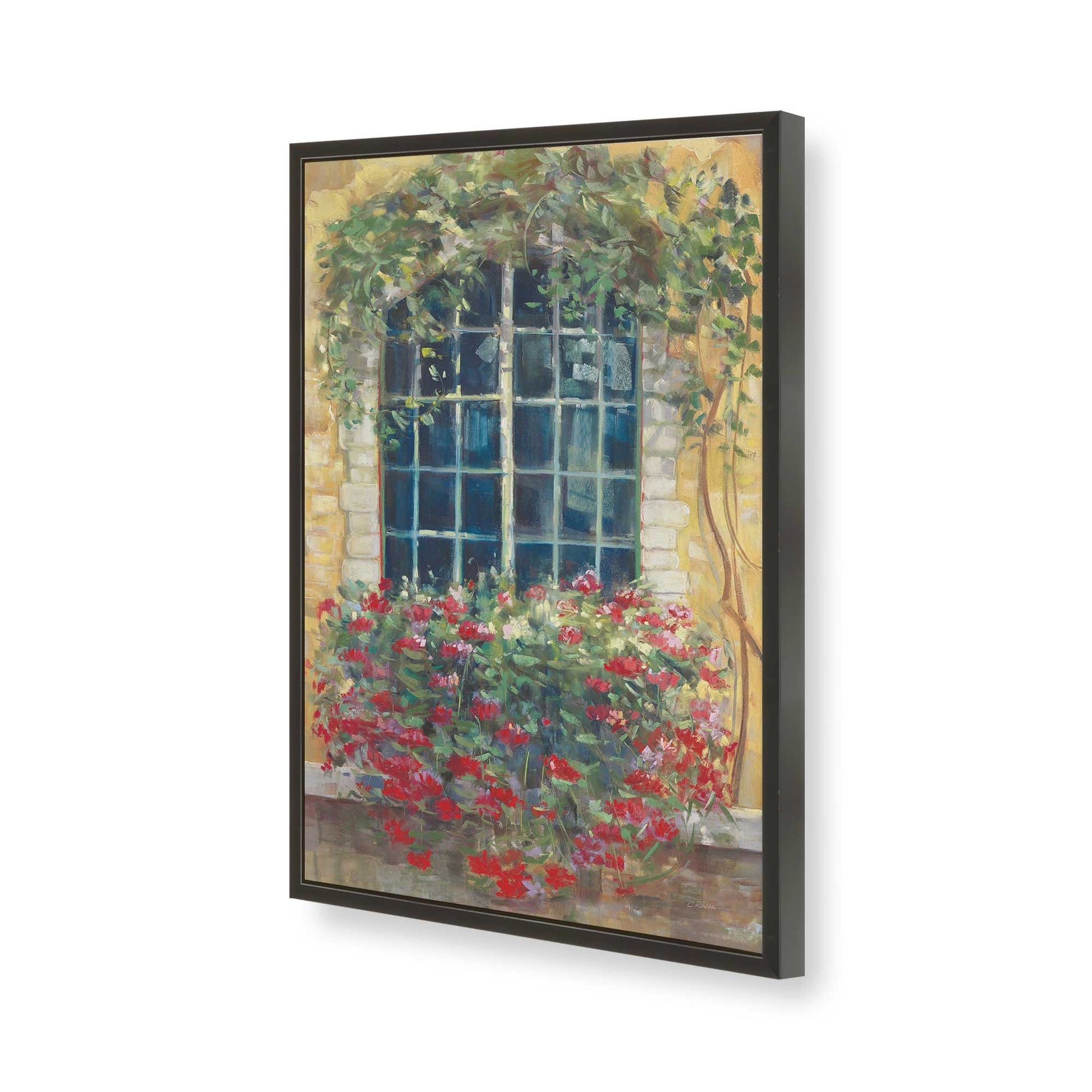 [Color:Satin Black], Picture of art in a Satin Black frame of the corner