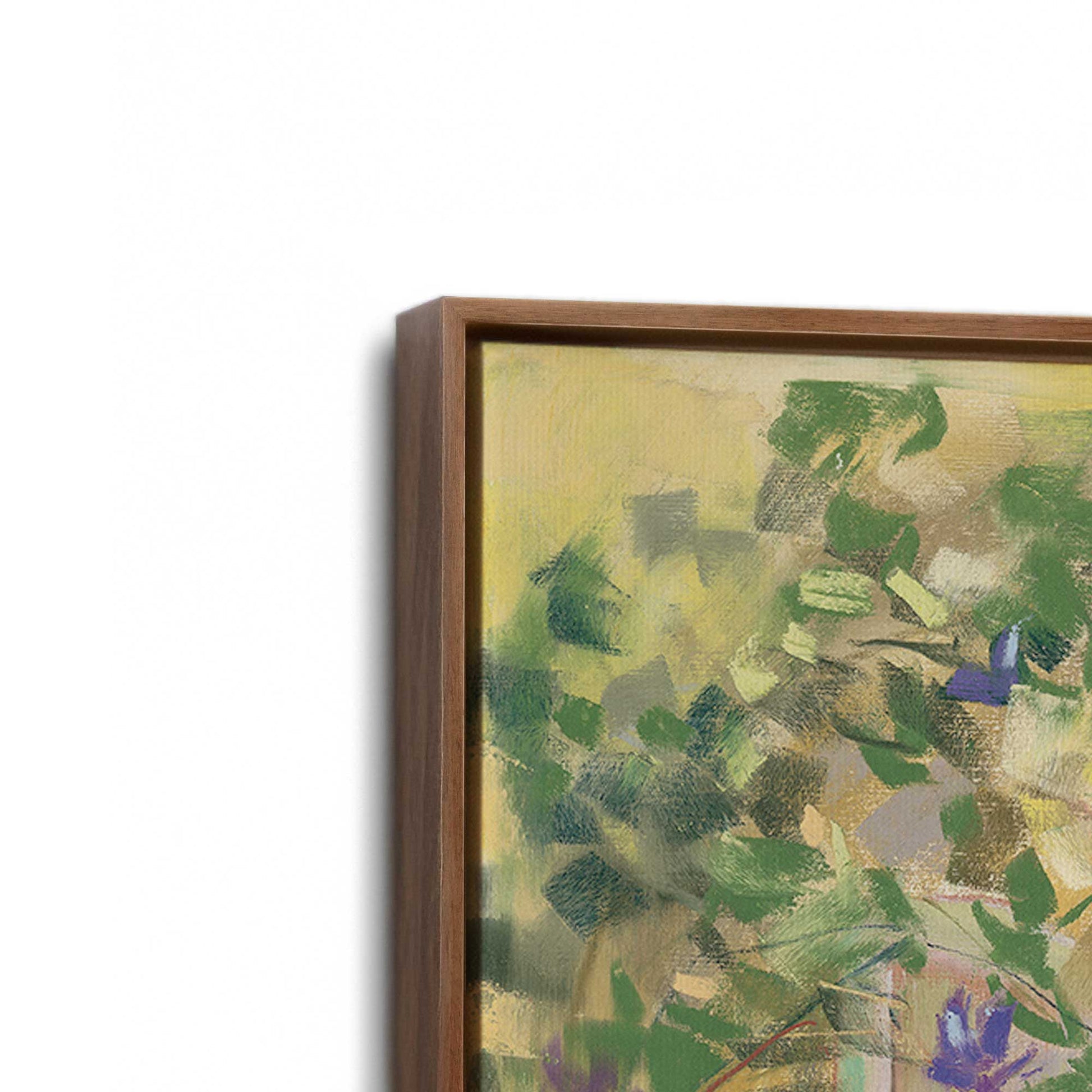 [Color:Walnut], Picture of art in a Walnut frame at an angle
