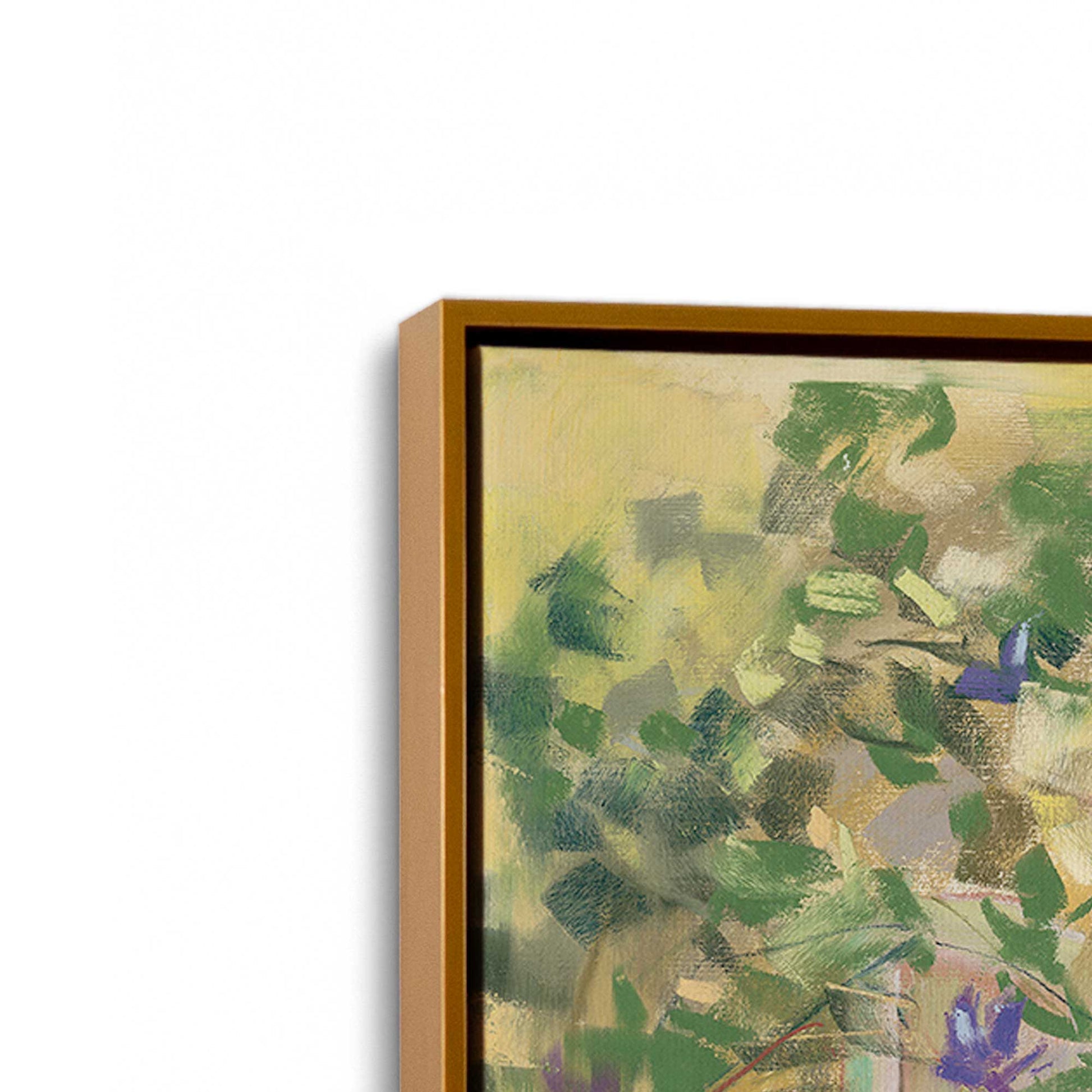 [Color:Polished Gold], Picture of art in a Polished Gold frame at an angle