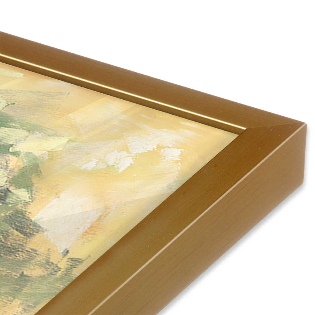 [Color:Polished Gold], Picture of art in a Polished Gold frame at an angle