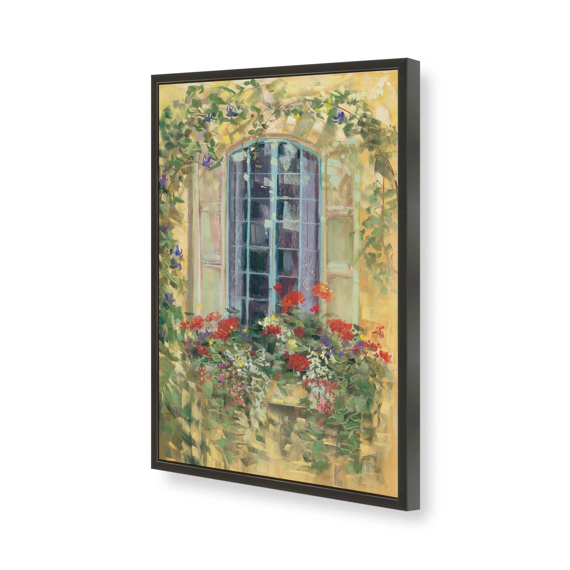 [Color:Satin Black], Picture of art in a Satin Black frame of the corner