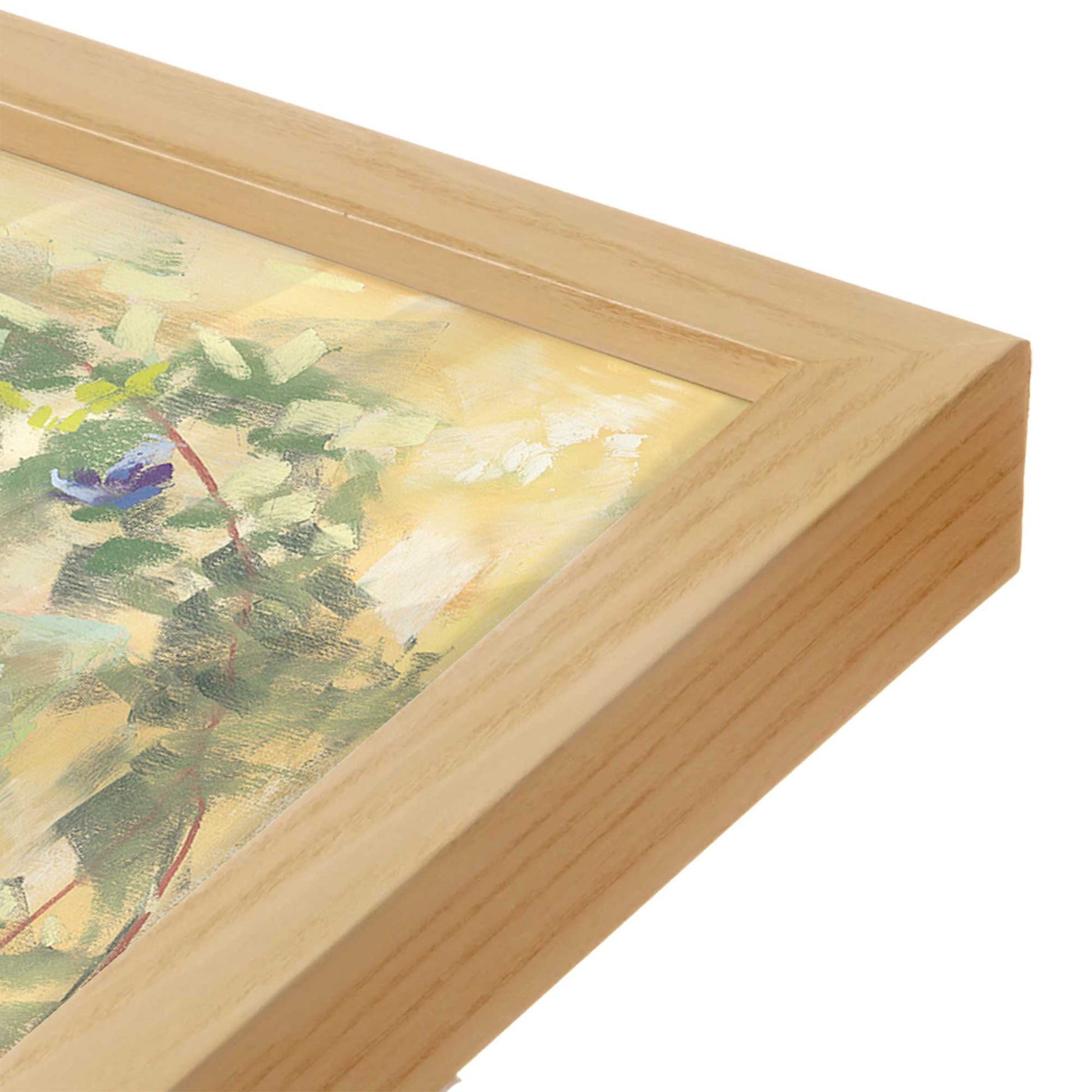 [Color:American Maple], Picture of art in a American Maple frame at an angle