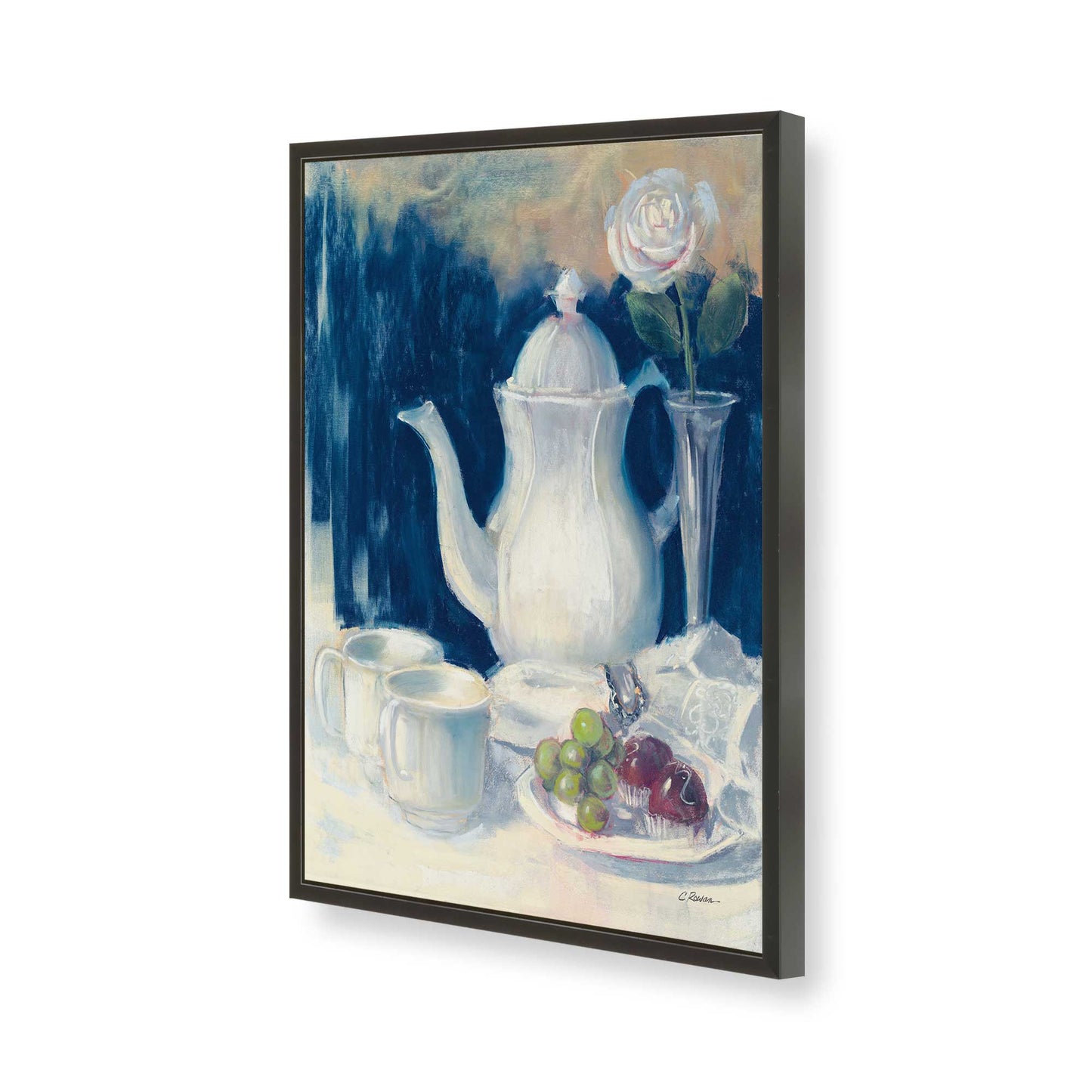 [Color:Satin Black], Picture of art in a Satin Black frame of the corner