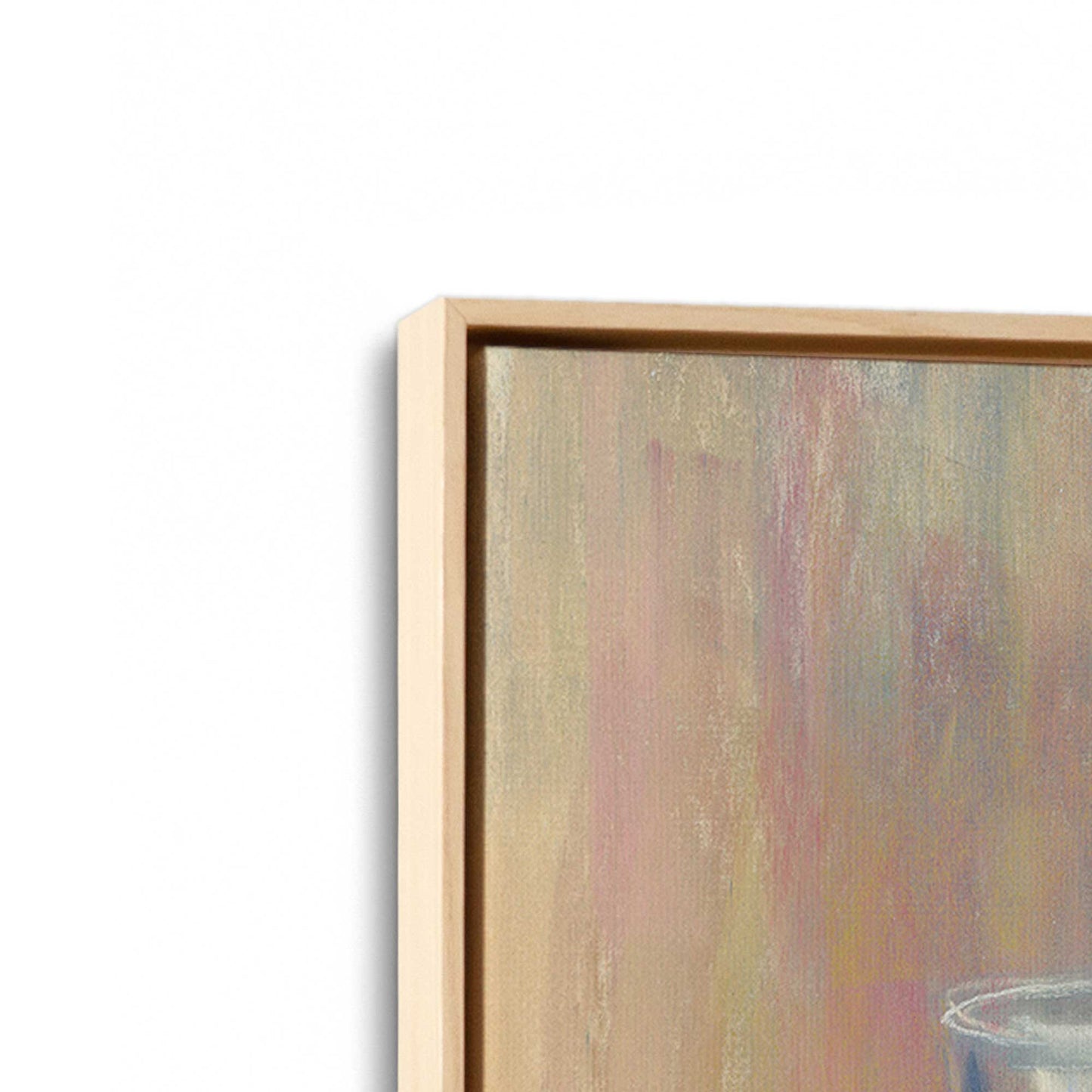 [Color:American Maple], Picture of art in a American Maple frame at an angle