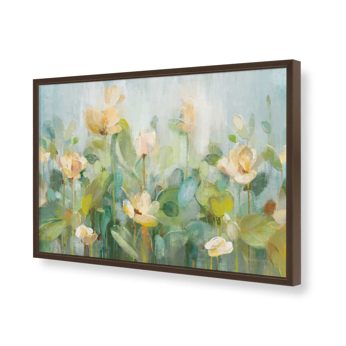 [Color:Brown], Picture of art in a Brown frame of the corner