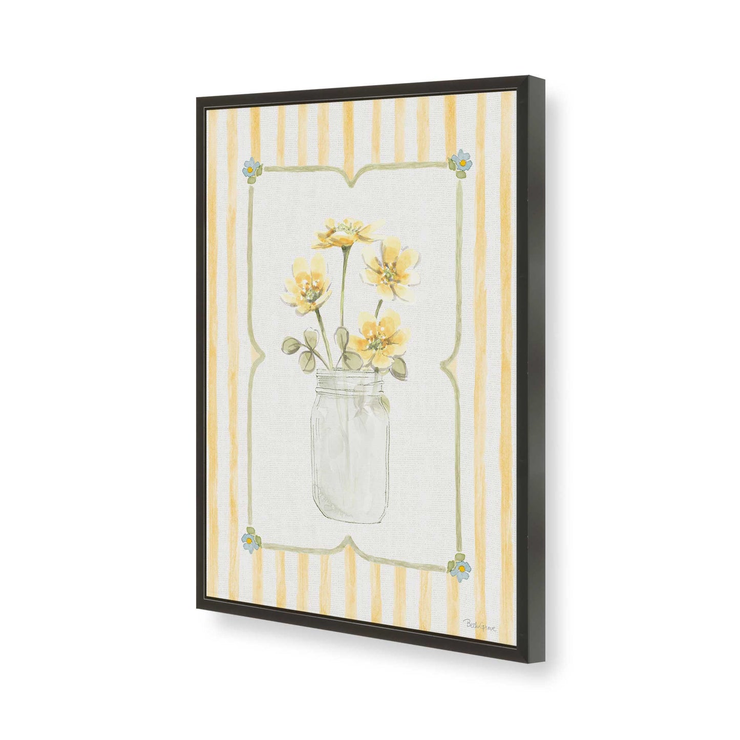 [Color:Satin Black], Picture of art in a Satin Black frame of the corner