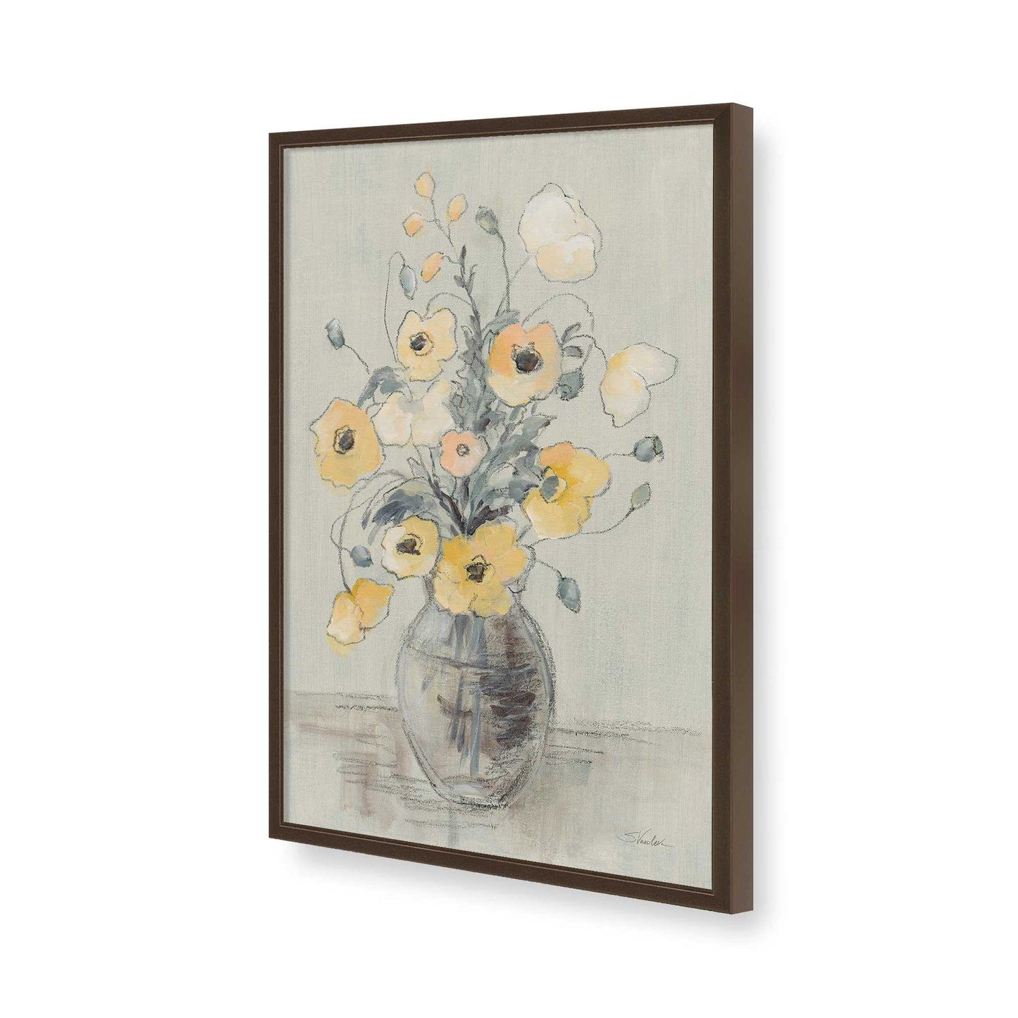 [Color:Brown], Picture of art in a Brown frame of the corner