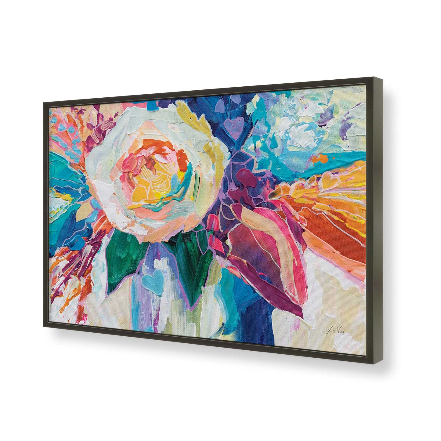 [Color:Satin Black], Picture of art in a Satin Black frame of the corner