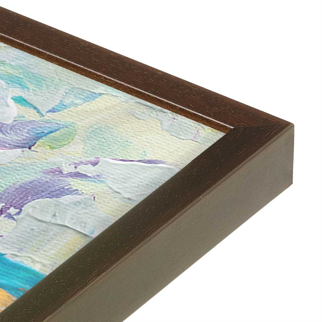 [Color:Brown], Picture of art in a Brown frame at an angle