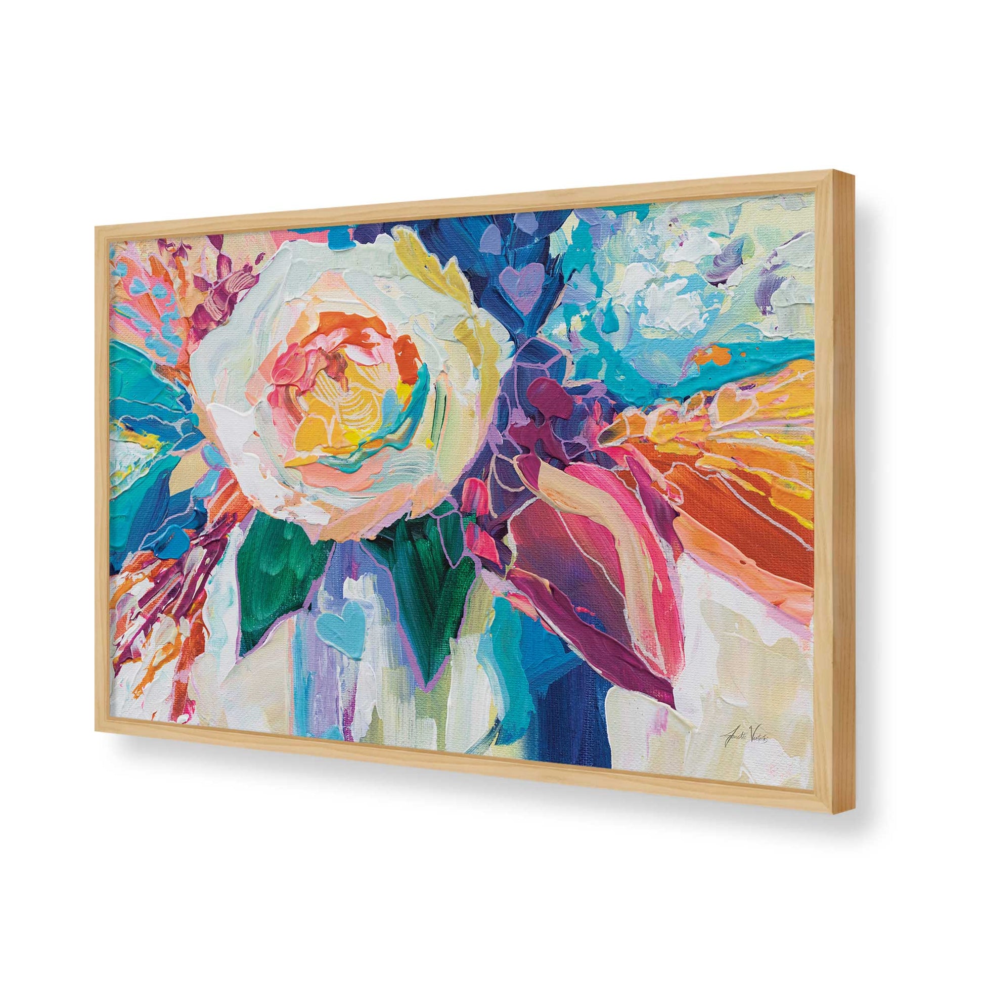 [Color:American Maple], Picture of art in a American Maple frame of the corner