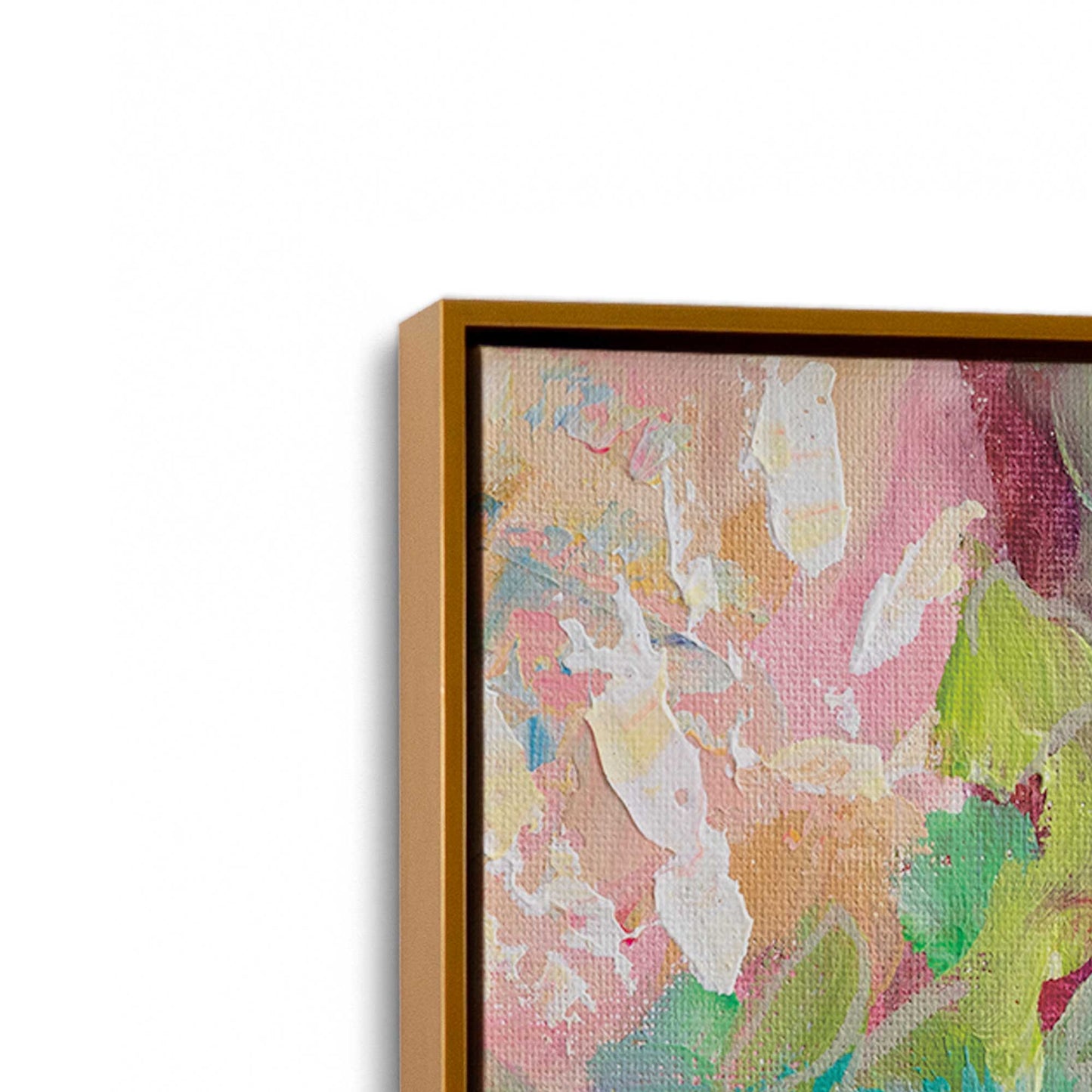 [Color:Polished Gold], Picture of art in a Polished Gold frame at an angle