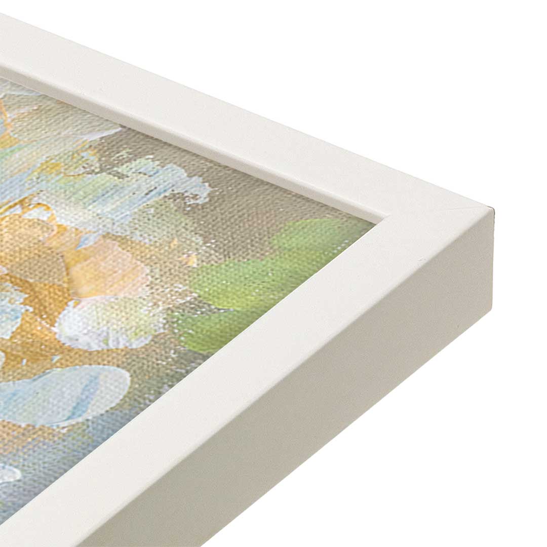 [Color:Opaque White], Picture of art in a Opaque White frame at an angle