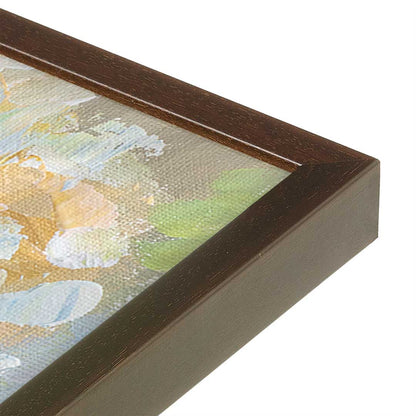 [Color:Brown], Picture of art in a Brown frame at an angle